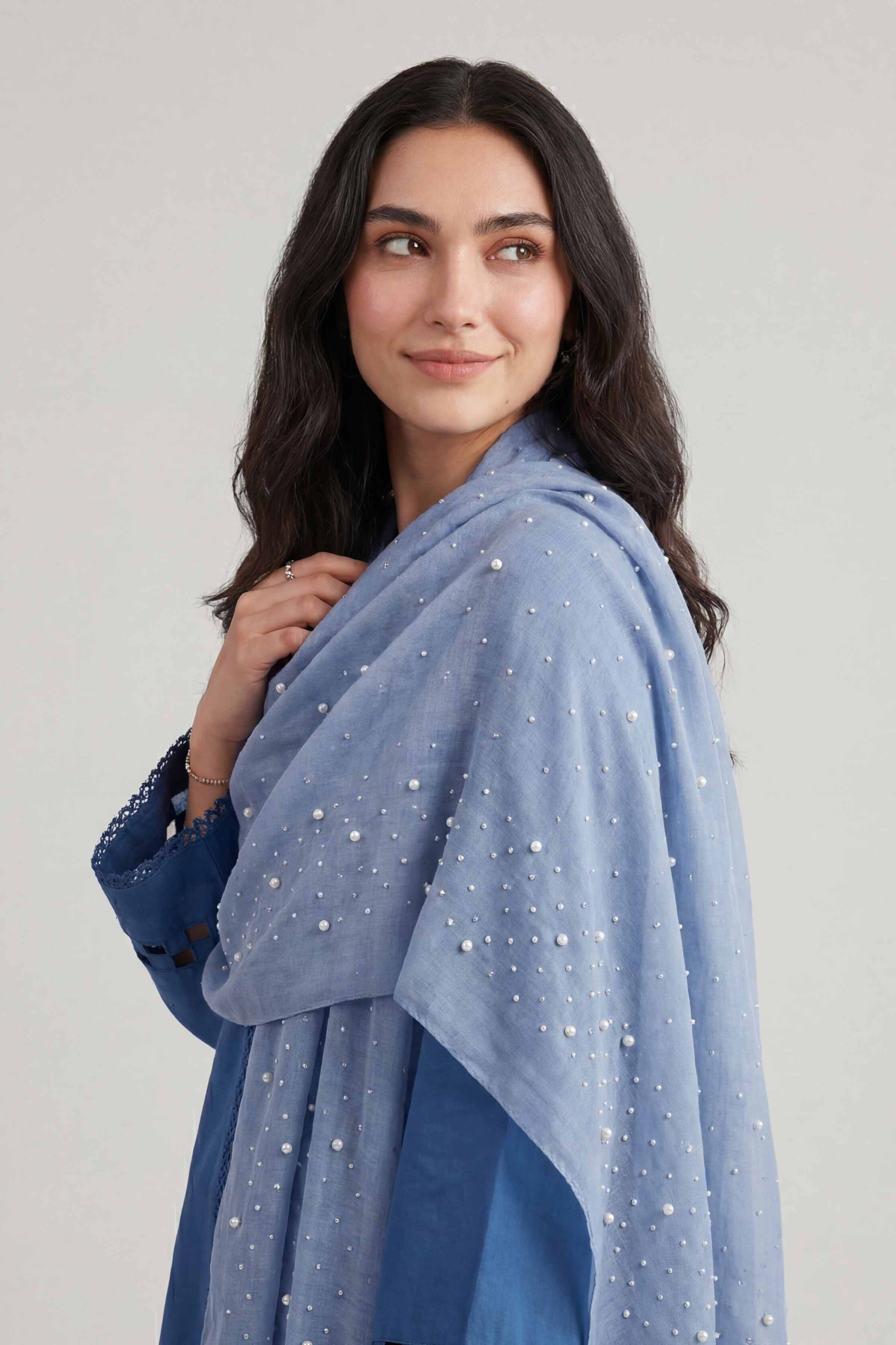 Blue Women Scarf - 72070986