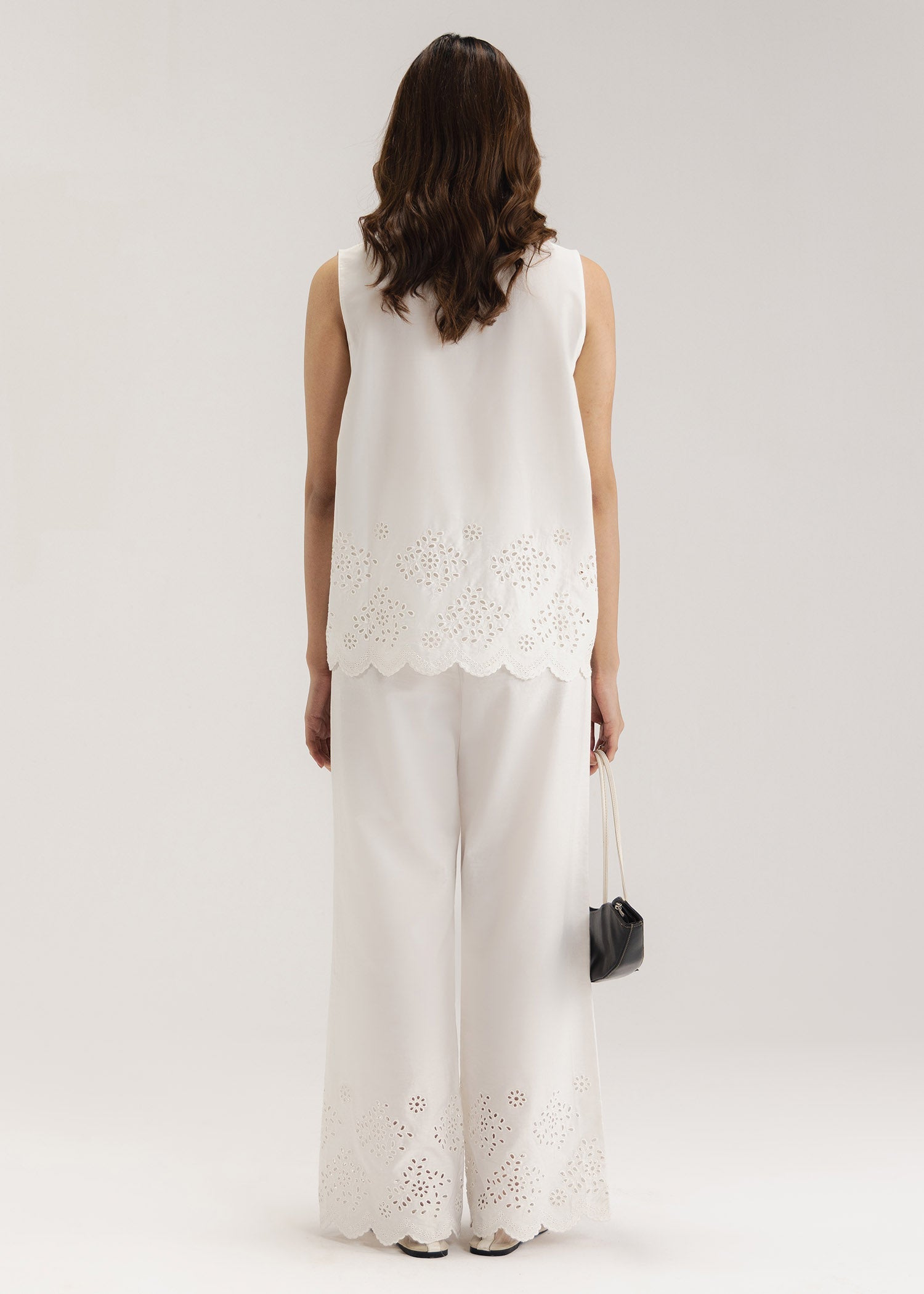 Schiffli Wide Leg Trouser- WS26-10