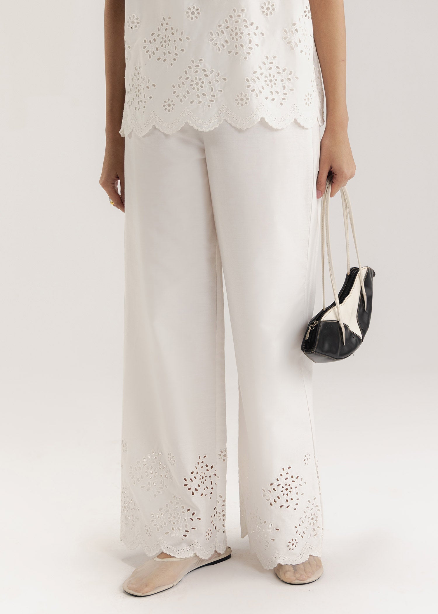 Schiffli Wide Leg Trouser- WS26-10