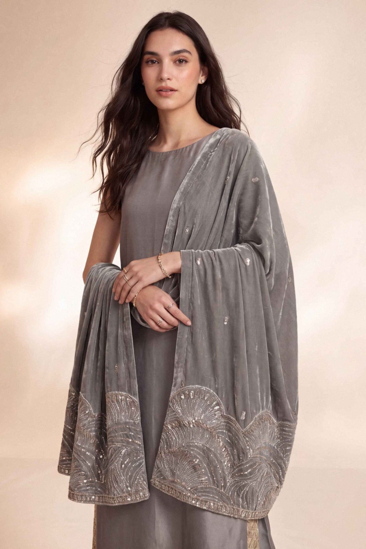 EMBROIDERED SHAWL - ST1SE-LUXE26WV1-6