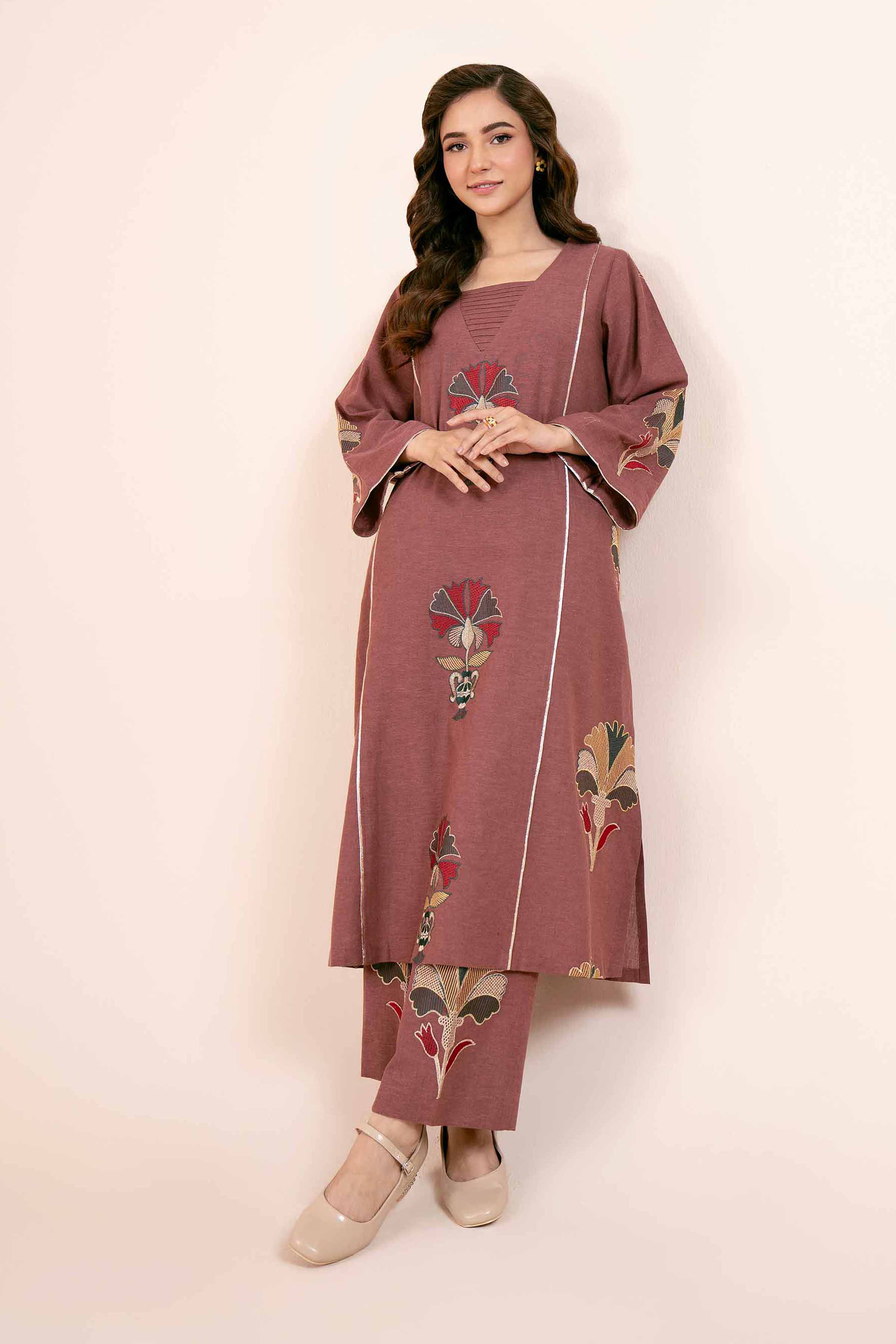 2 Piece - Dyed Embroidered Suit - 42404033