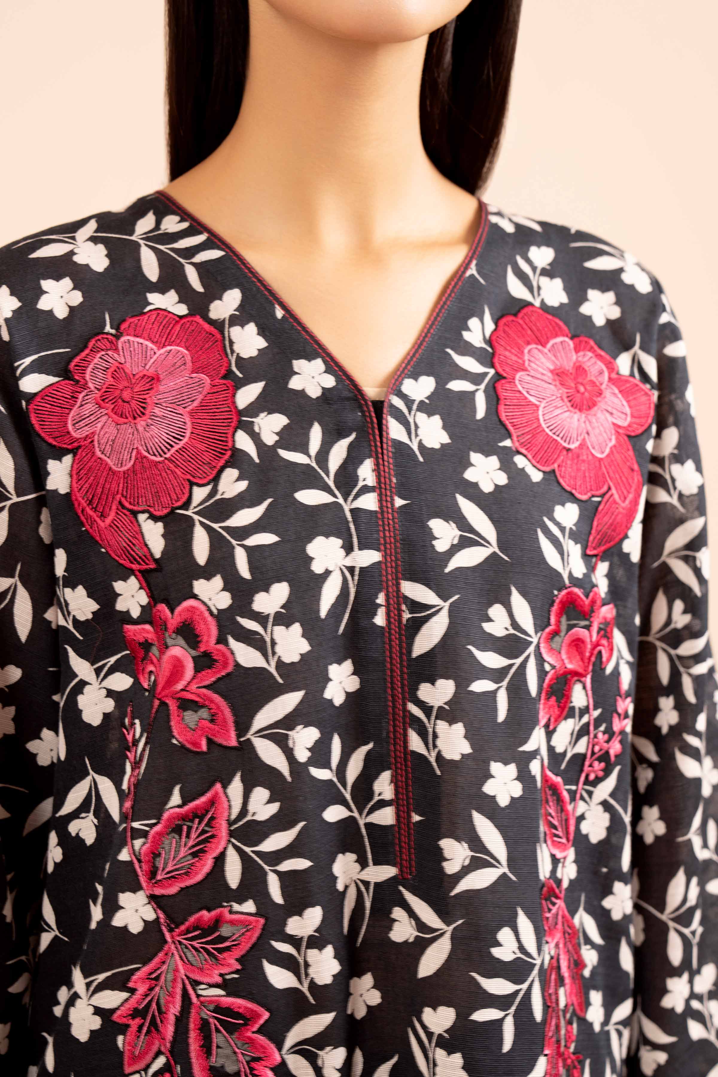 3 Piece - Printed Embroidered Suit - 42404123