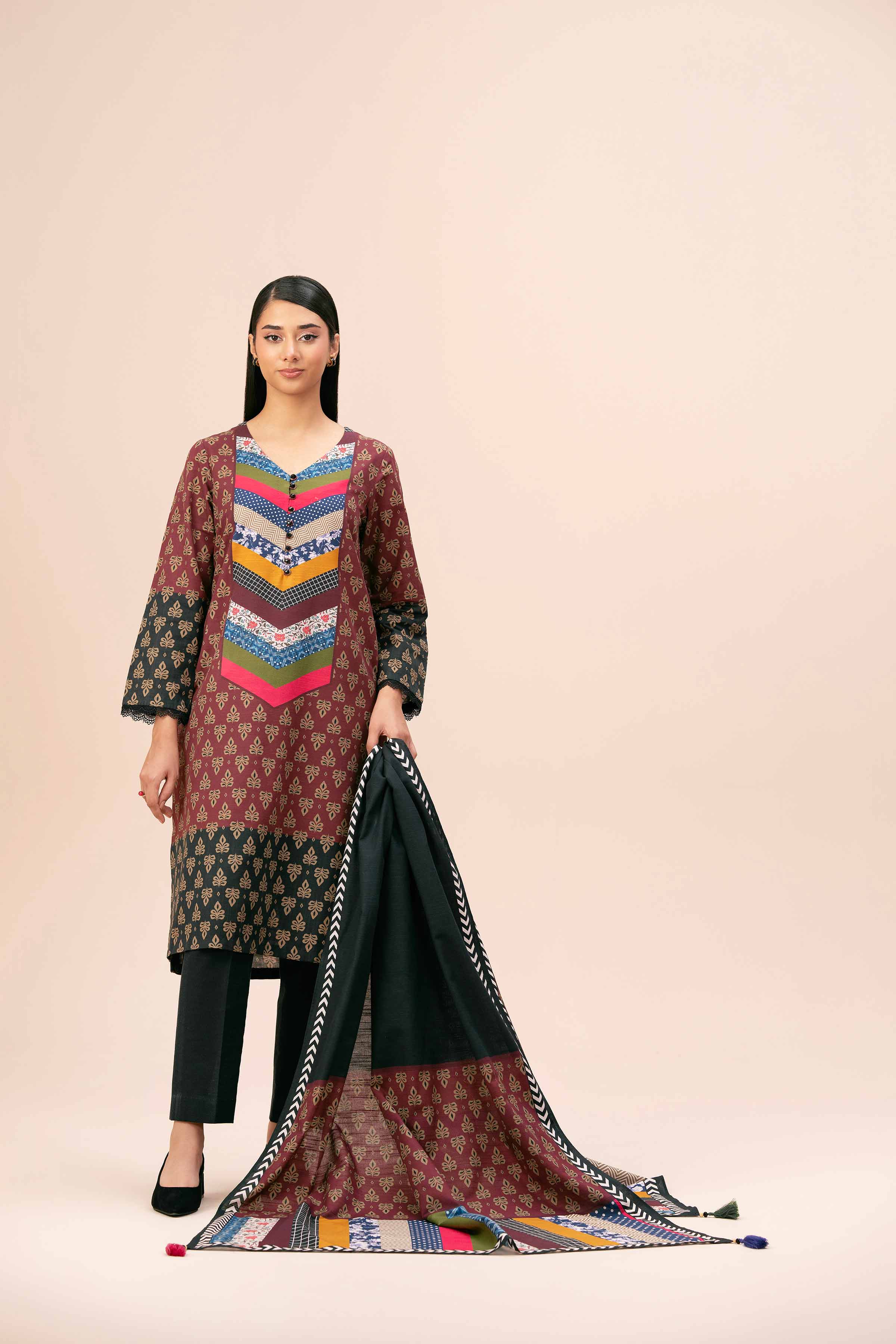 3 Piece - Digital Printed Suit - 42404231