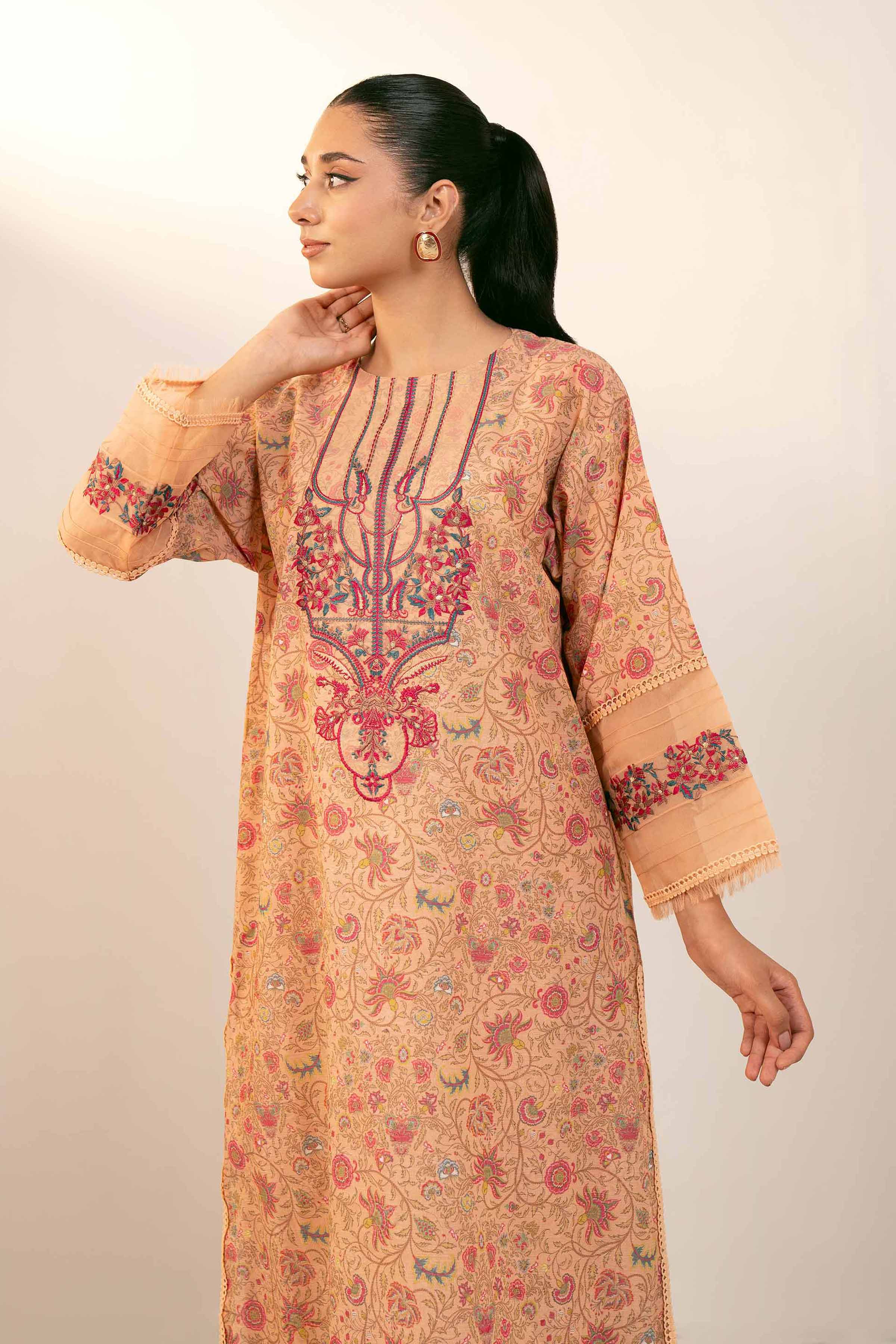 2 Piece - Digital Printed Embroidered Suit - 42404435