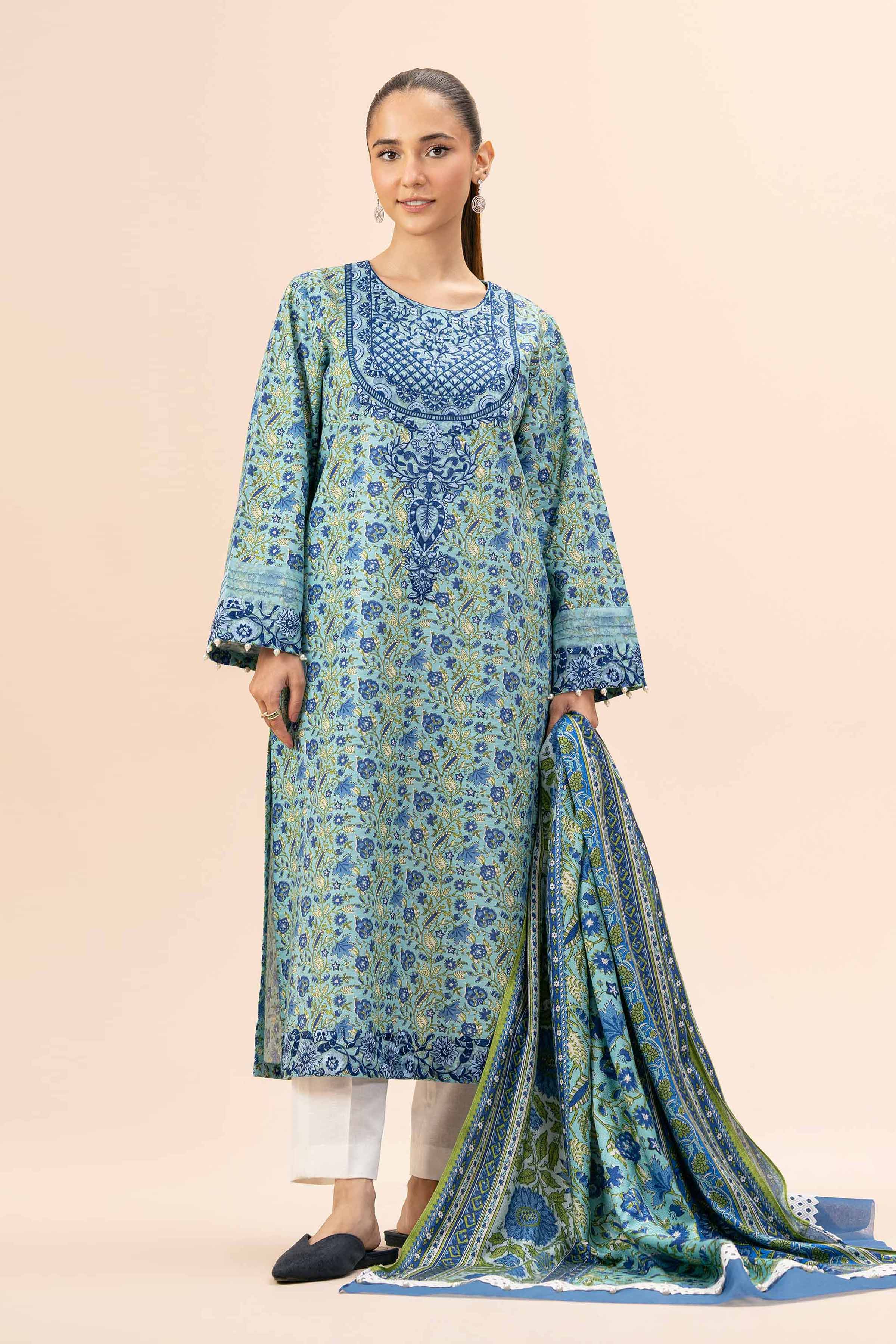 2 Piece - Printed Embroidered Suit - 42404453