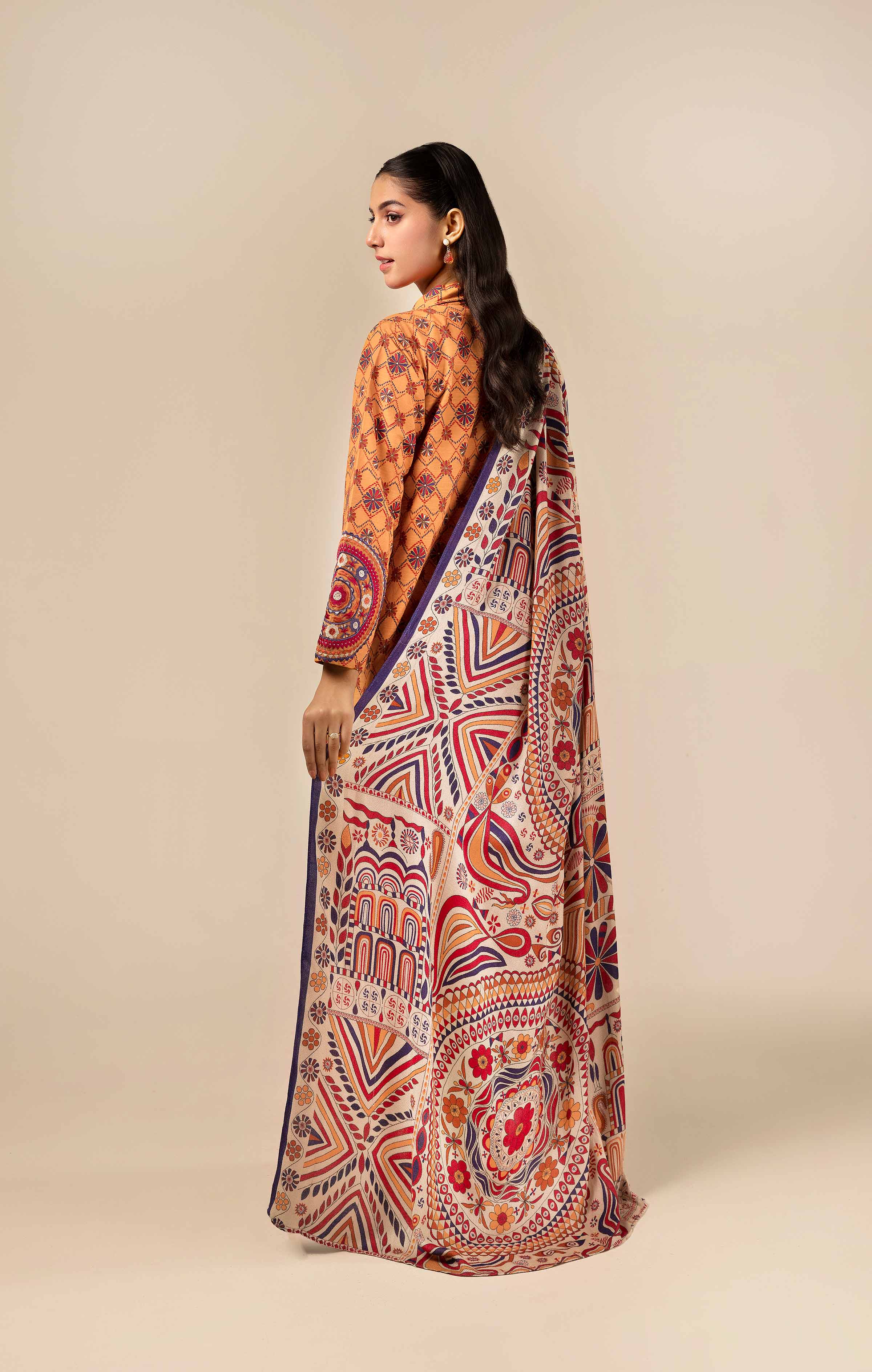 2 Piece - Printed Embroidered Suit - 42404455