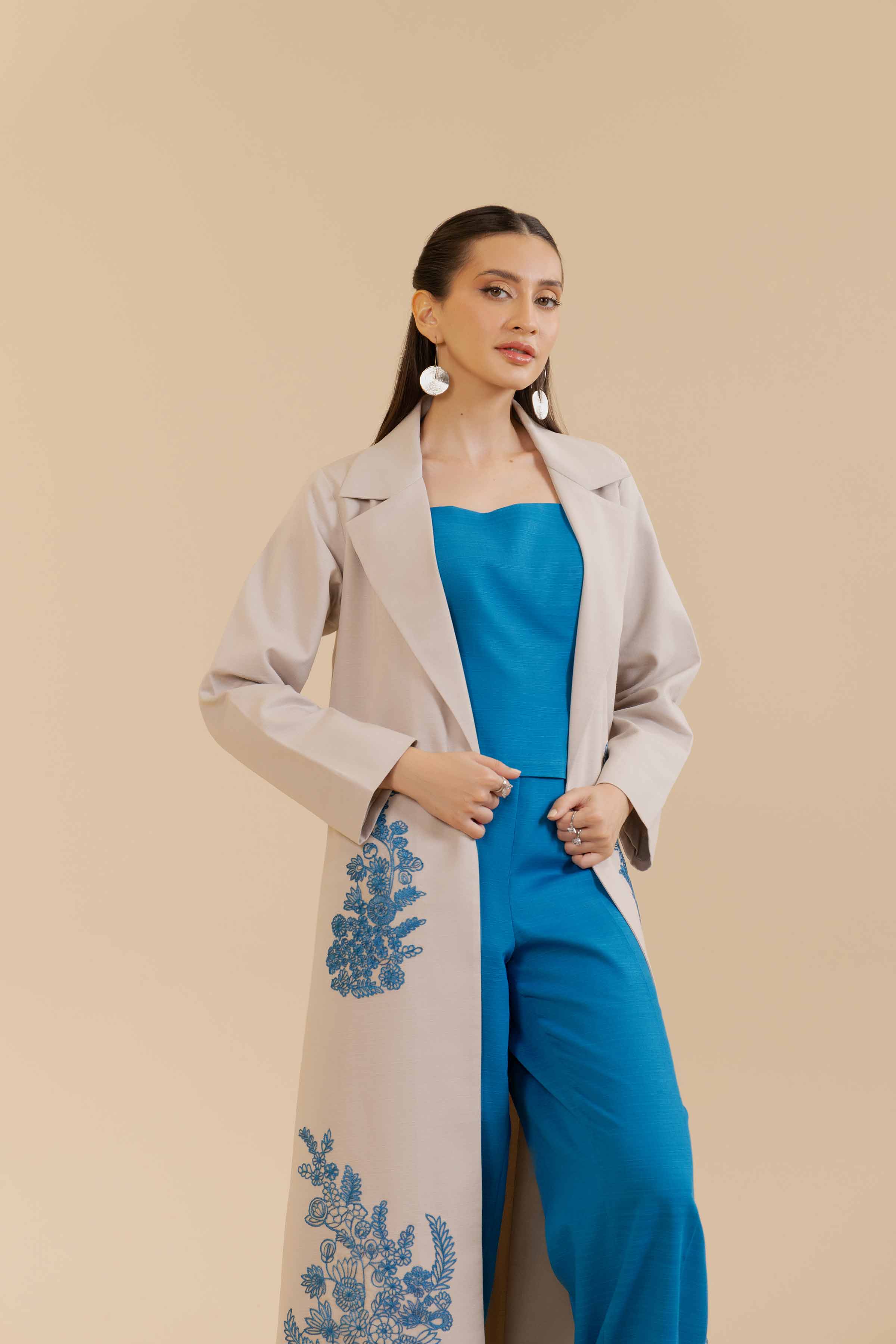 2 Piece - Dyed Embroidered Suit - 42404549