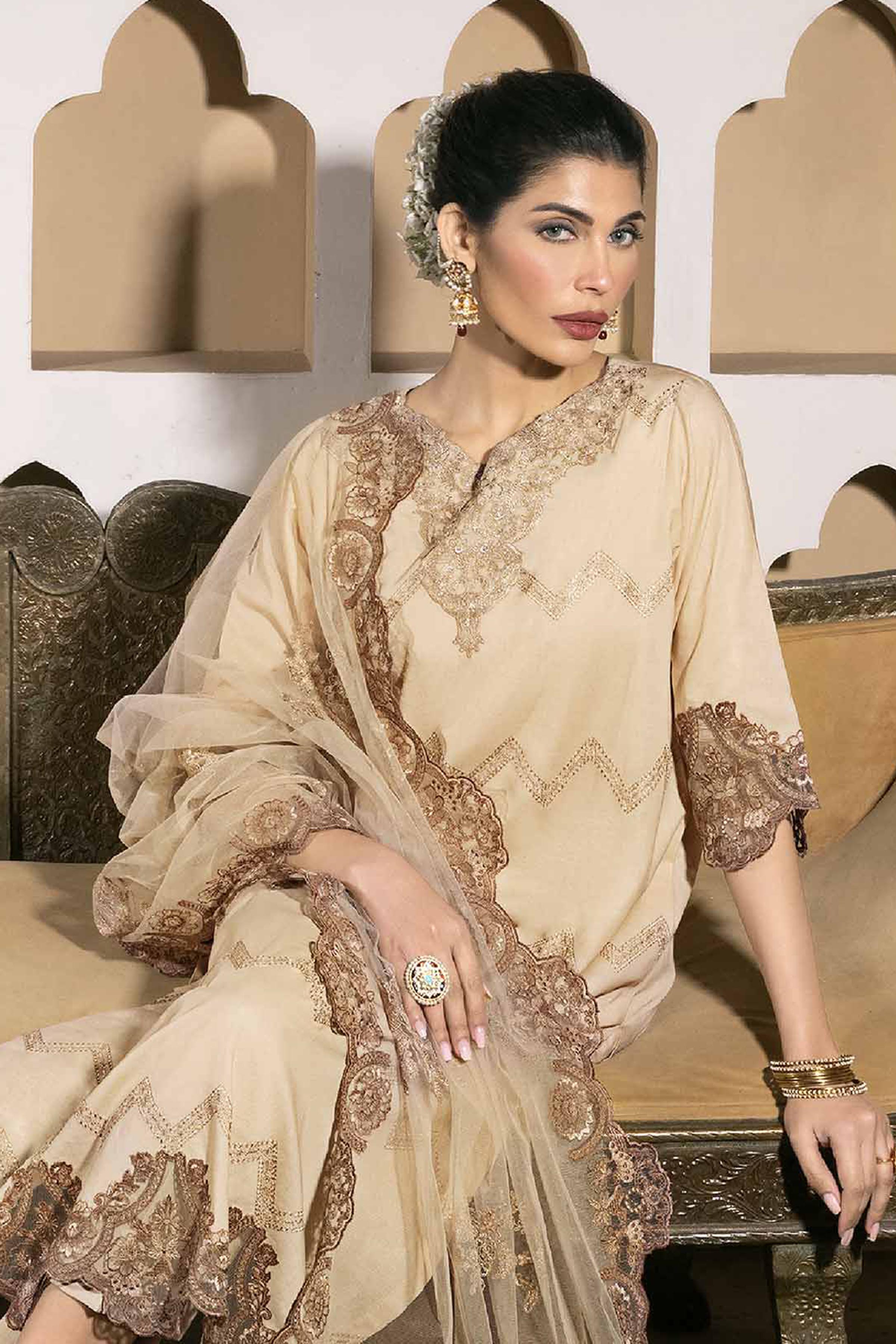 3 Piece - Embroidered Suit - KFS24-46