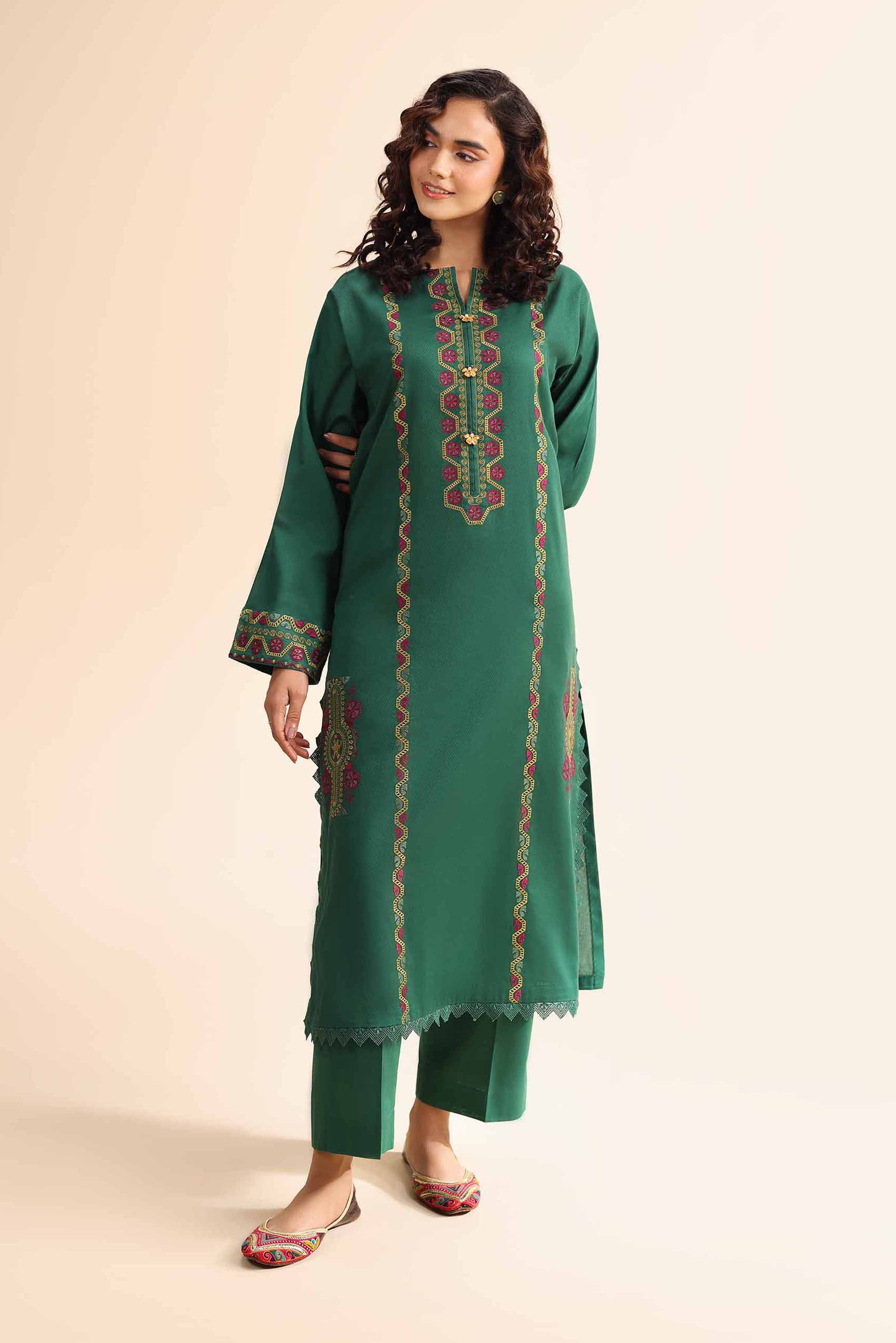 2 Piece - Dyed Embroidered Suit - 42501002