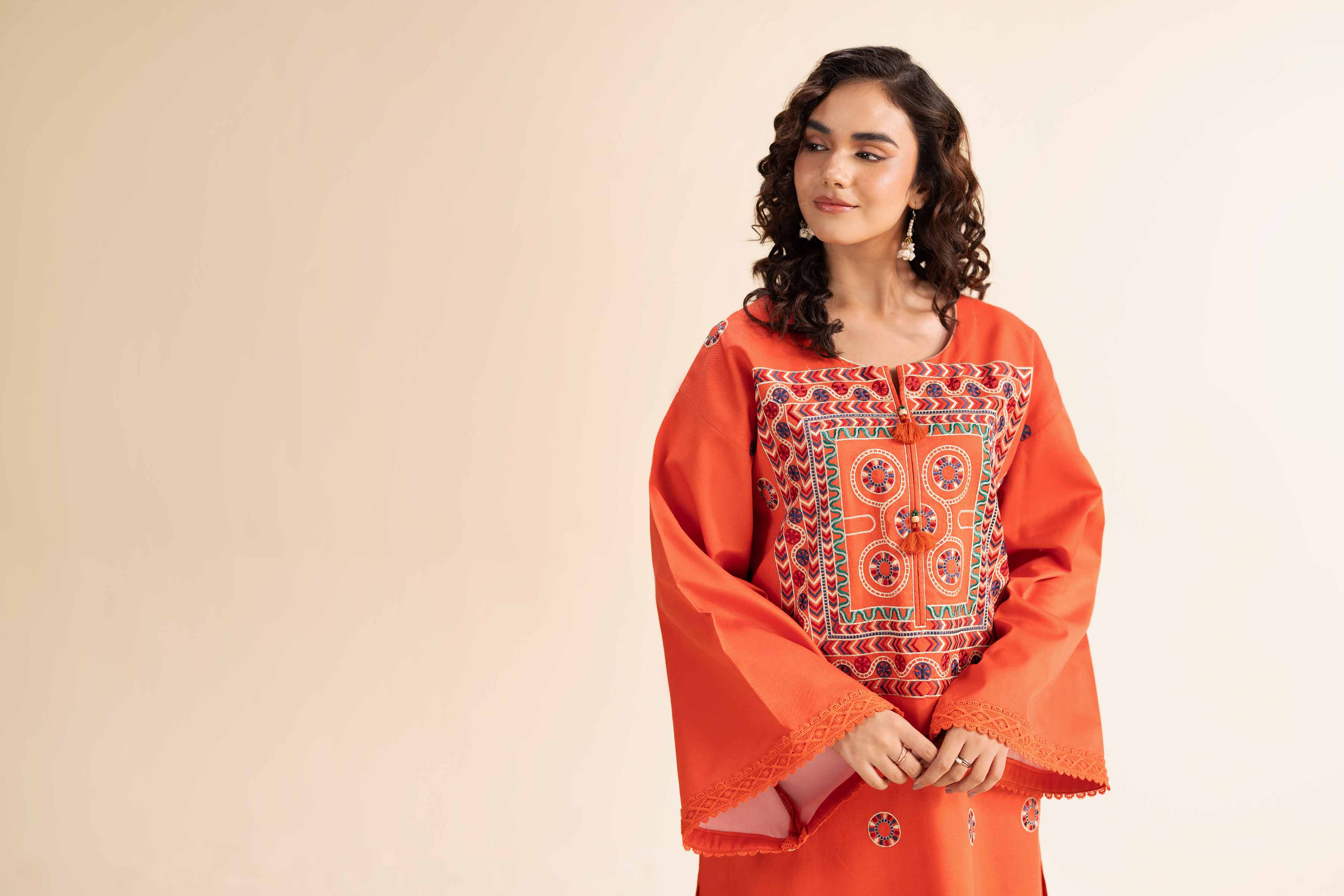 2 Piece - Dyed Embroidered Suit - 42501003