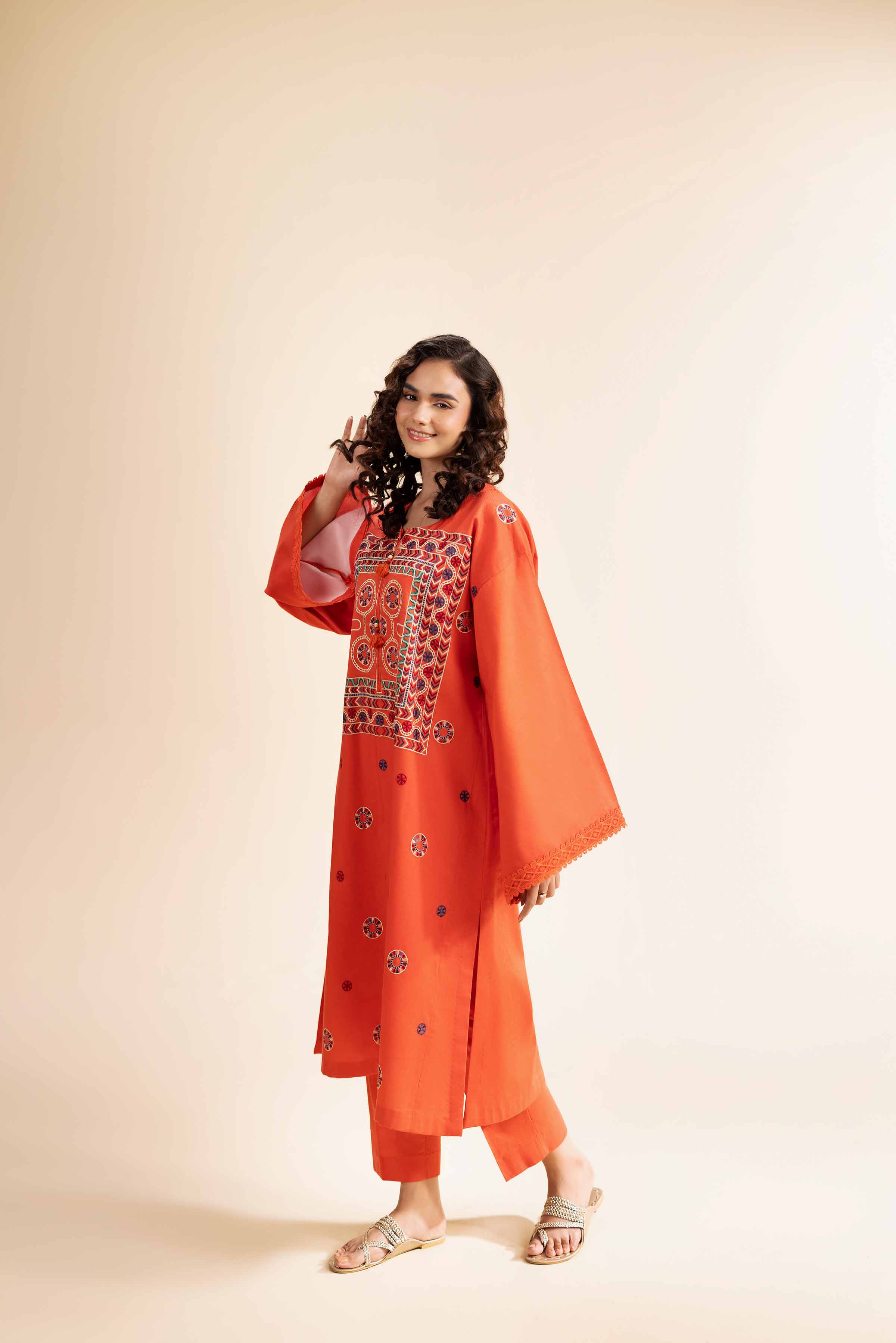 2 Piece - Dyed Embroidered Suit - 42501003