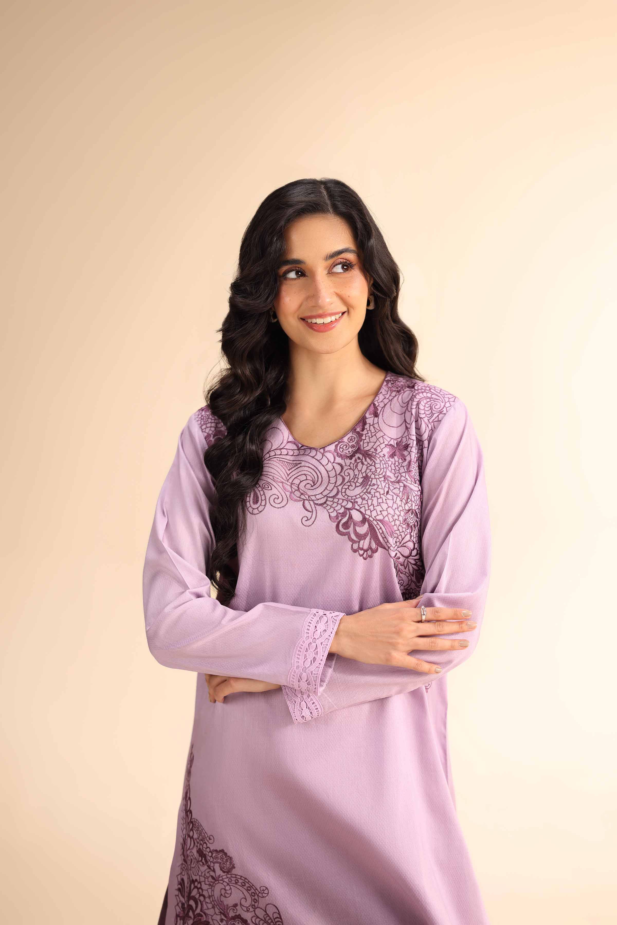 2 Piece - Dyed Embroidered Suit - 42501010