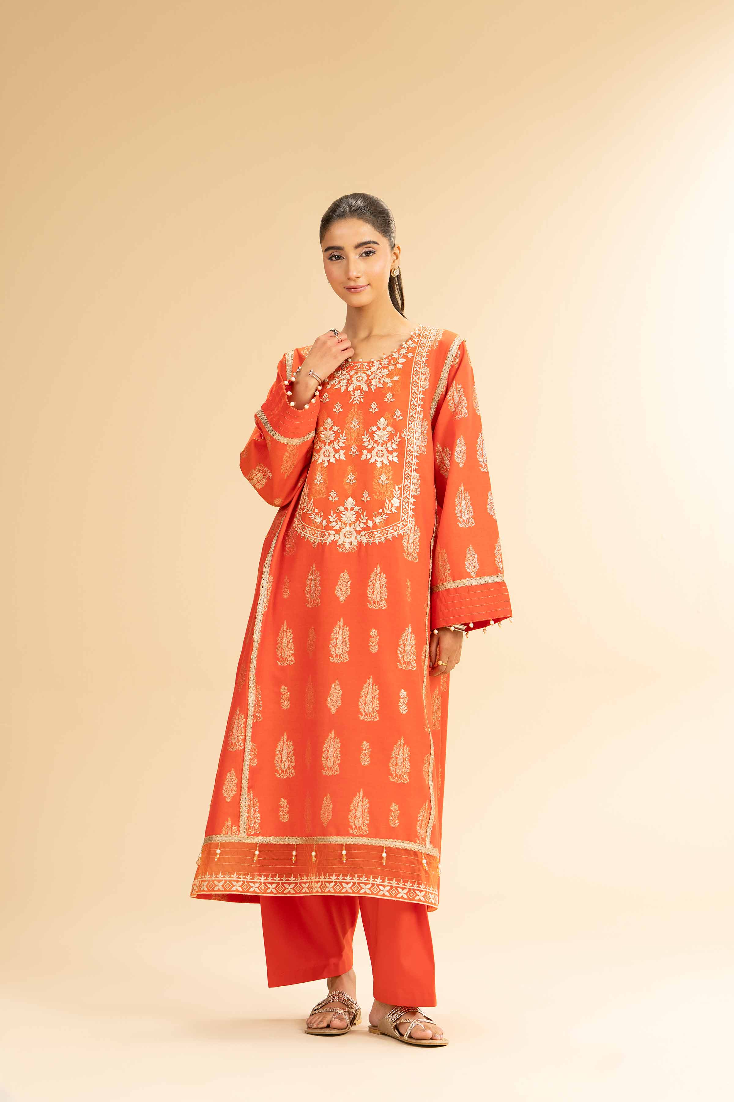 2 Piece - Jacquard Embroidered Suit - 42501022