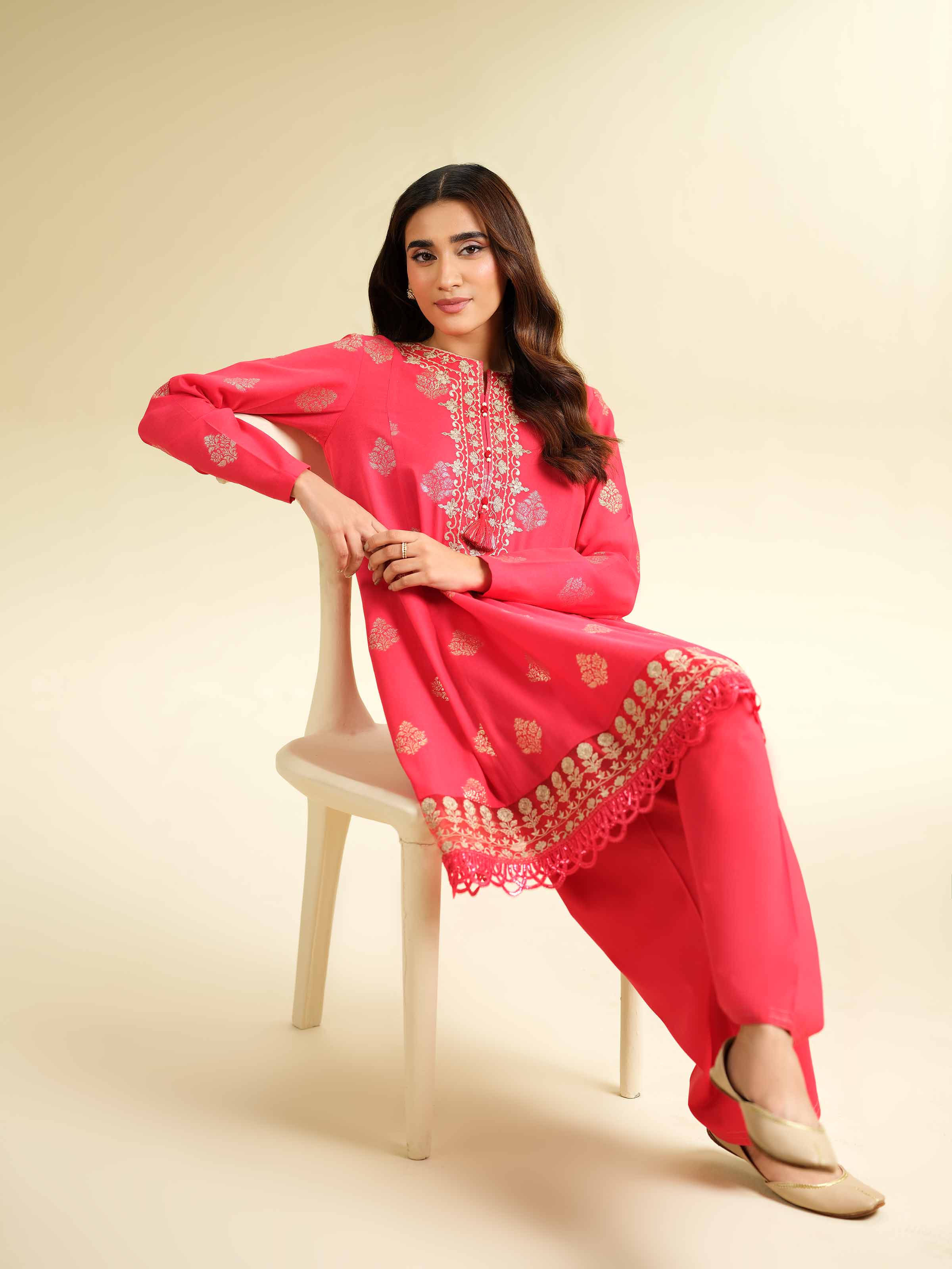 2 Piece - Jacquard Embroidered Suit - 42501025