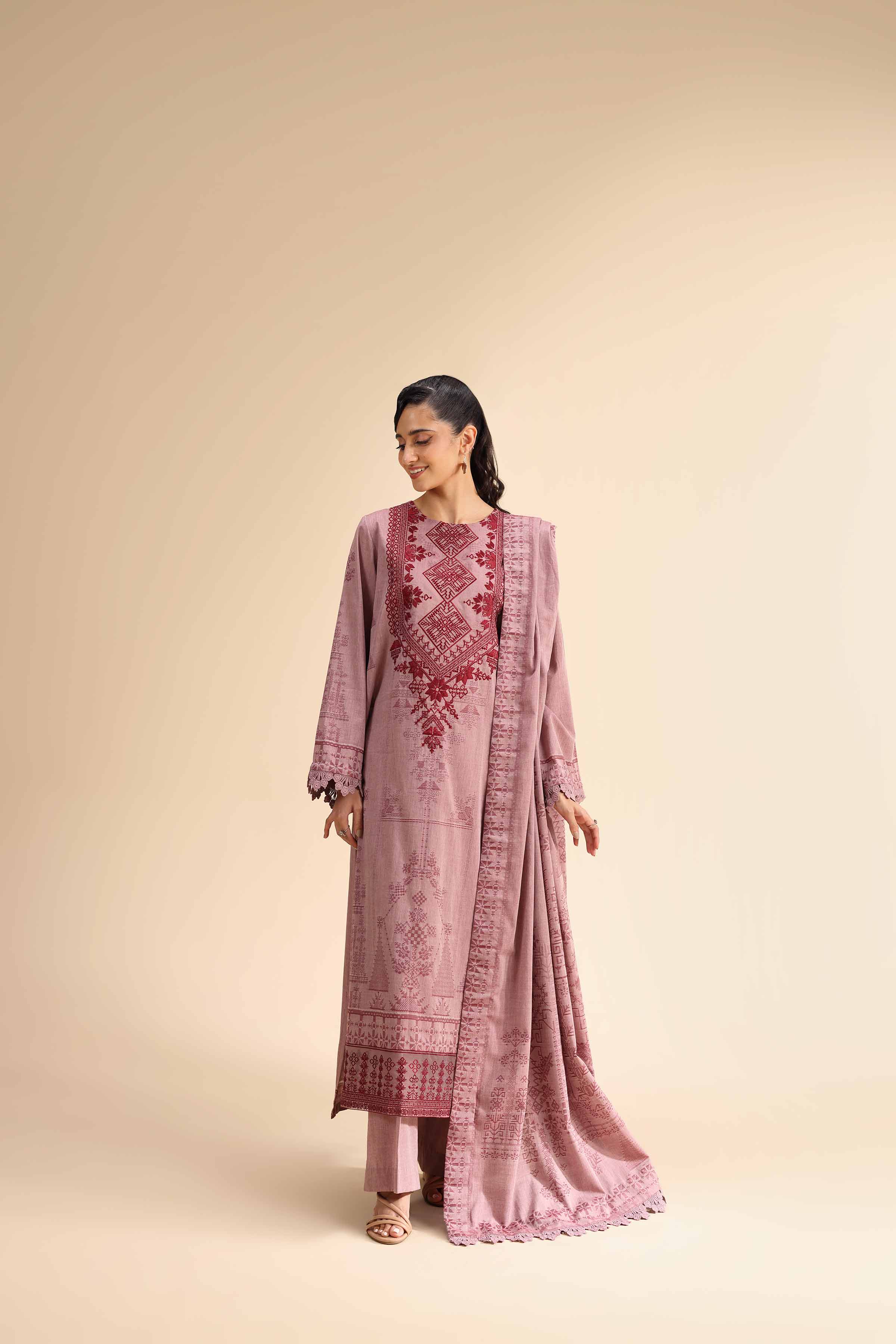 3 Piece - Jacquard Embroidered Suit - 42501047