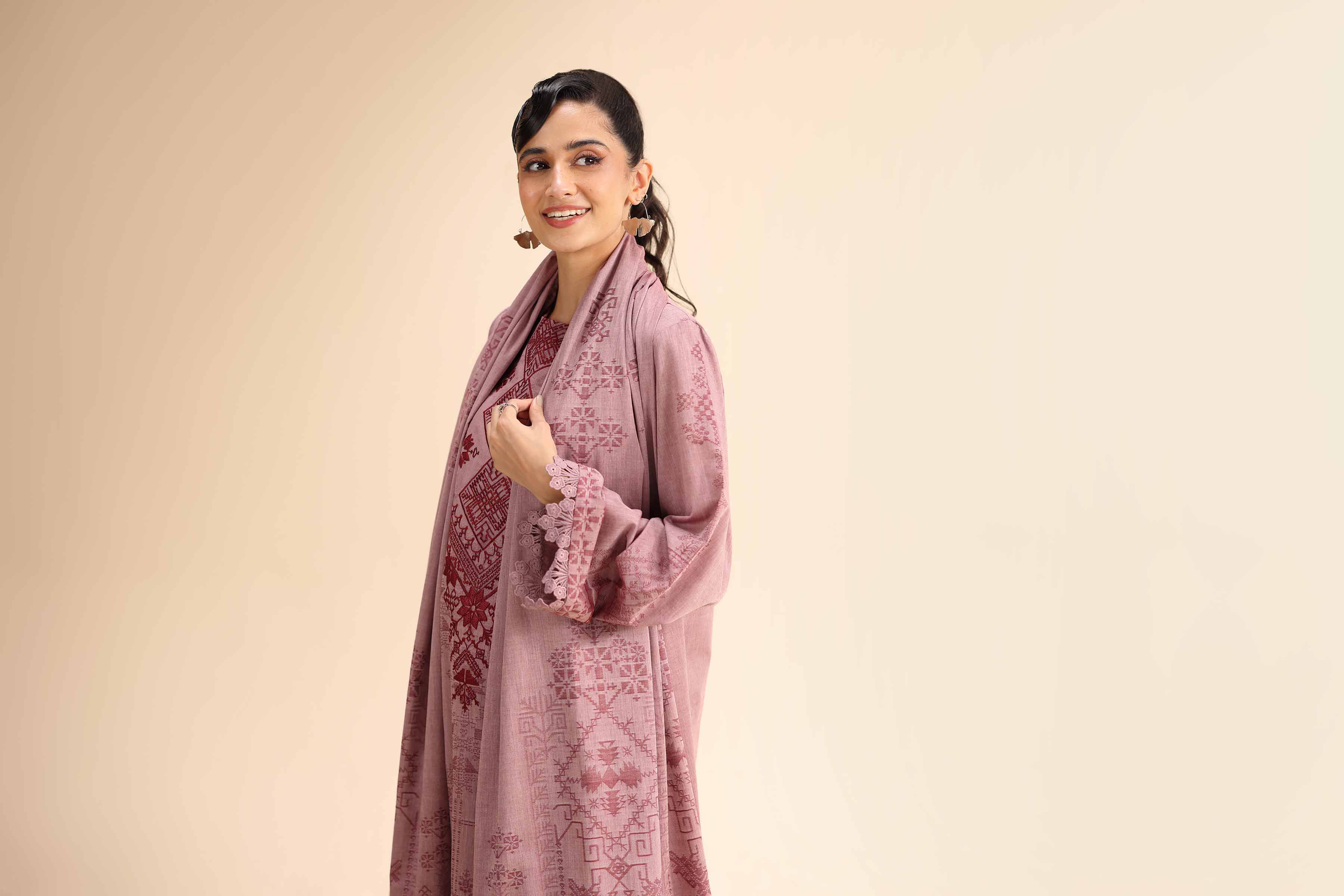 3 Piece - Jacquard Embroidered Suit - 42501047