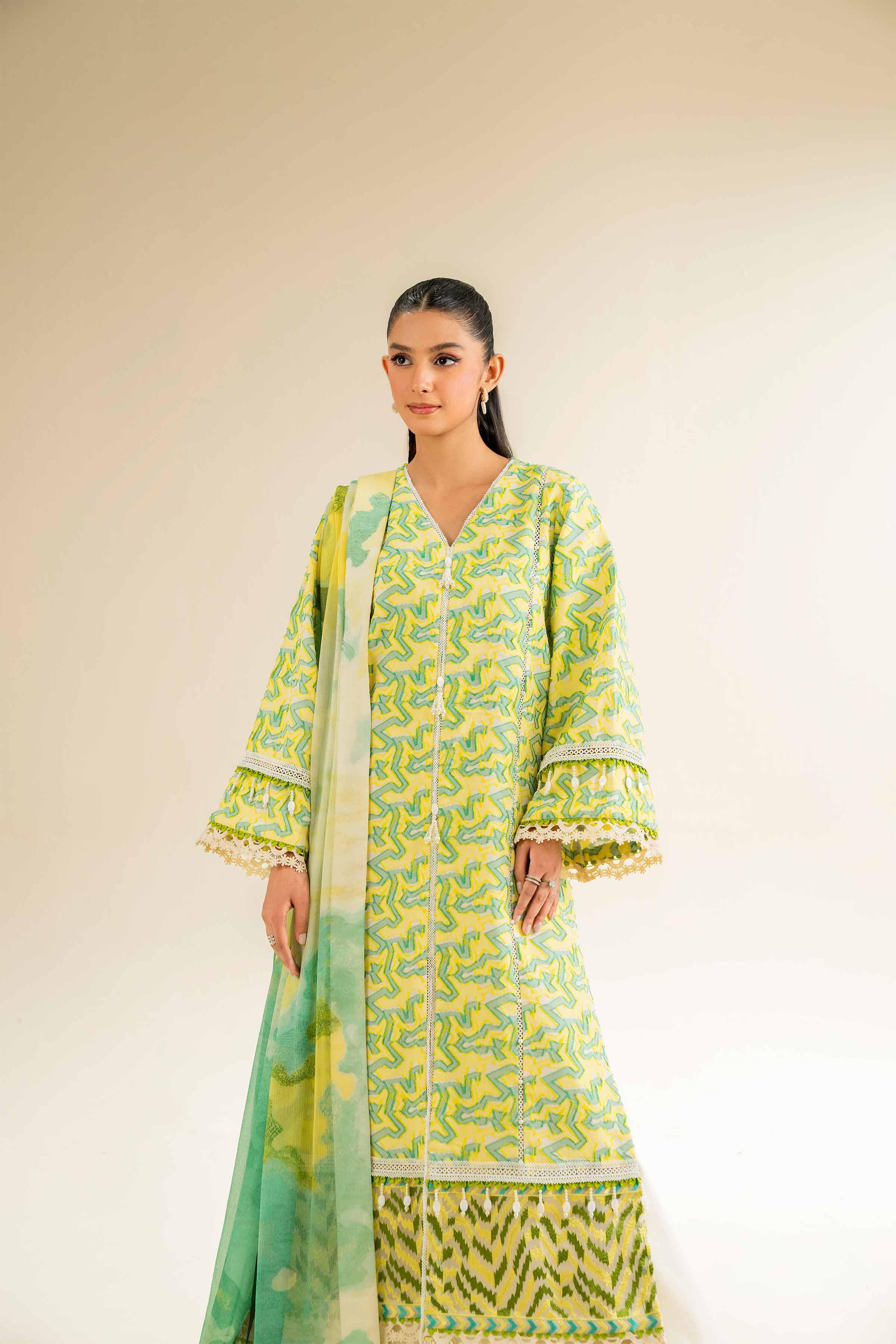 3 Piece - Jacquard Embroidered Suit - 42501092