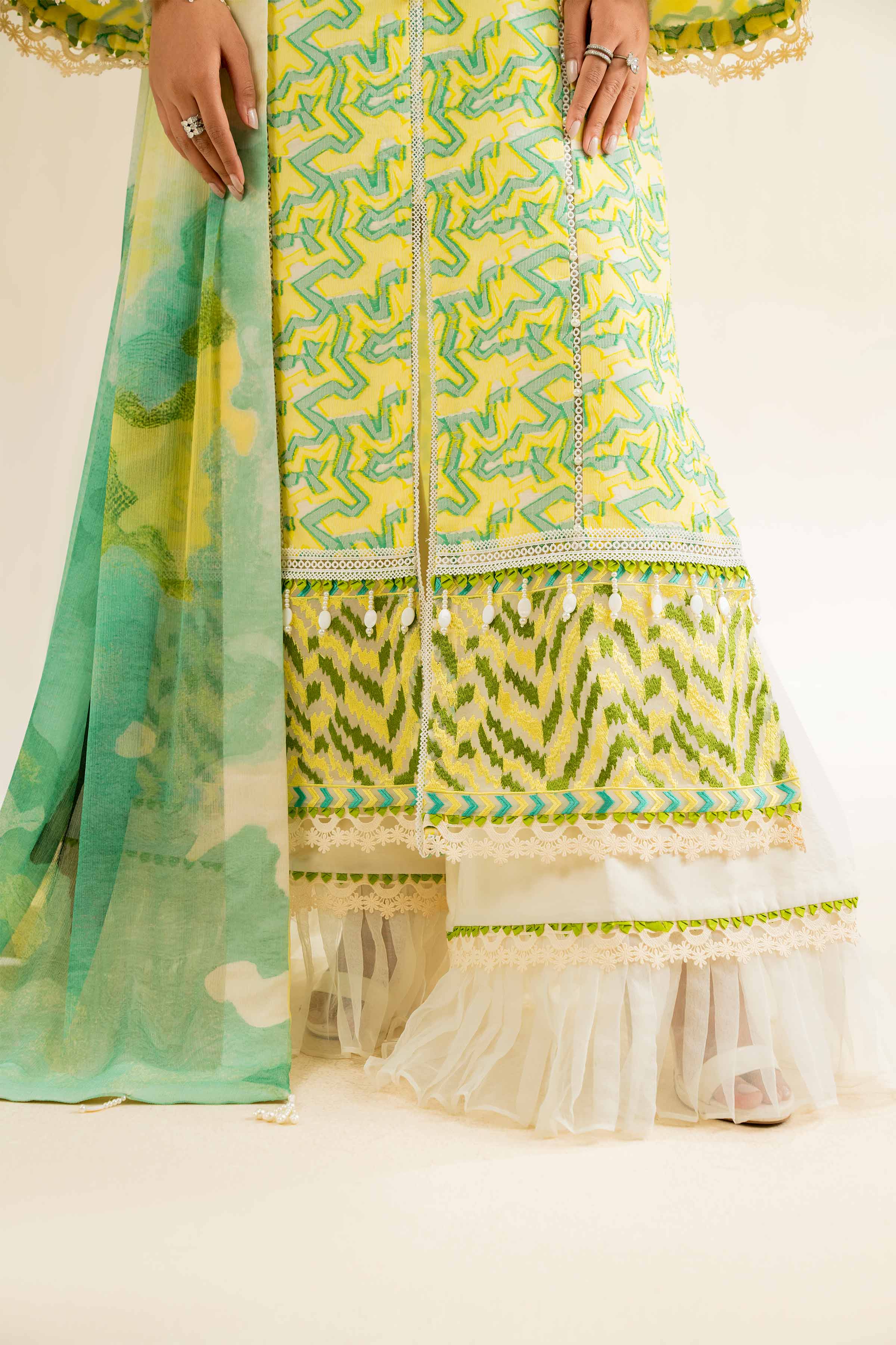 3 Piece - Jacquard Embroidered Suit - 42501092