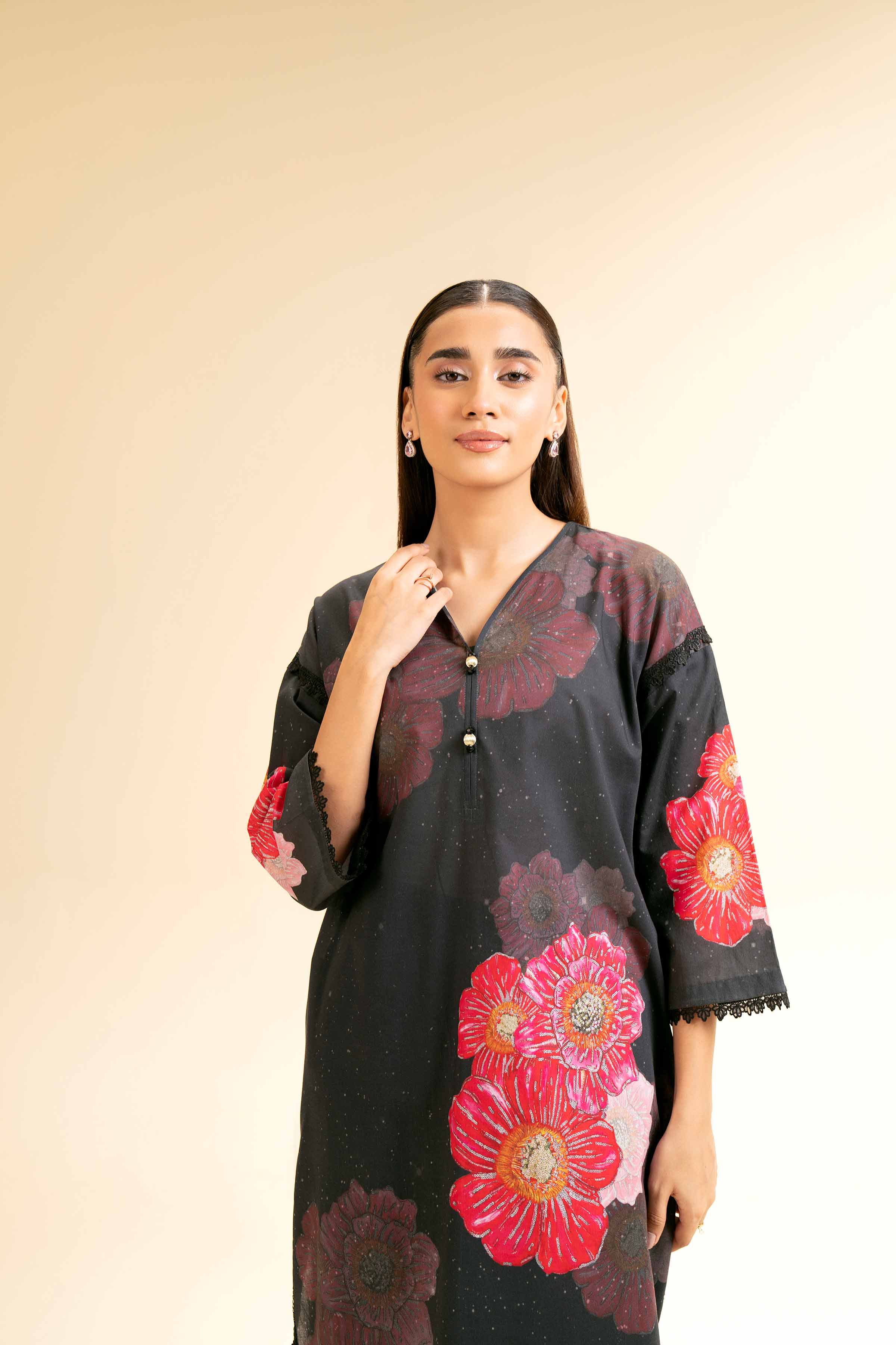 2 Piece - Digital Printed Embroidered Suit - 42501147