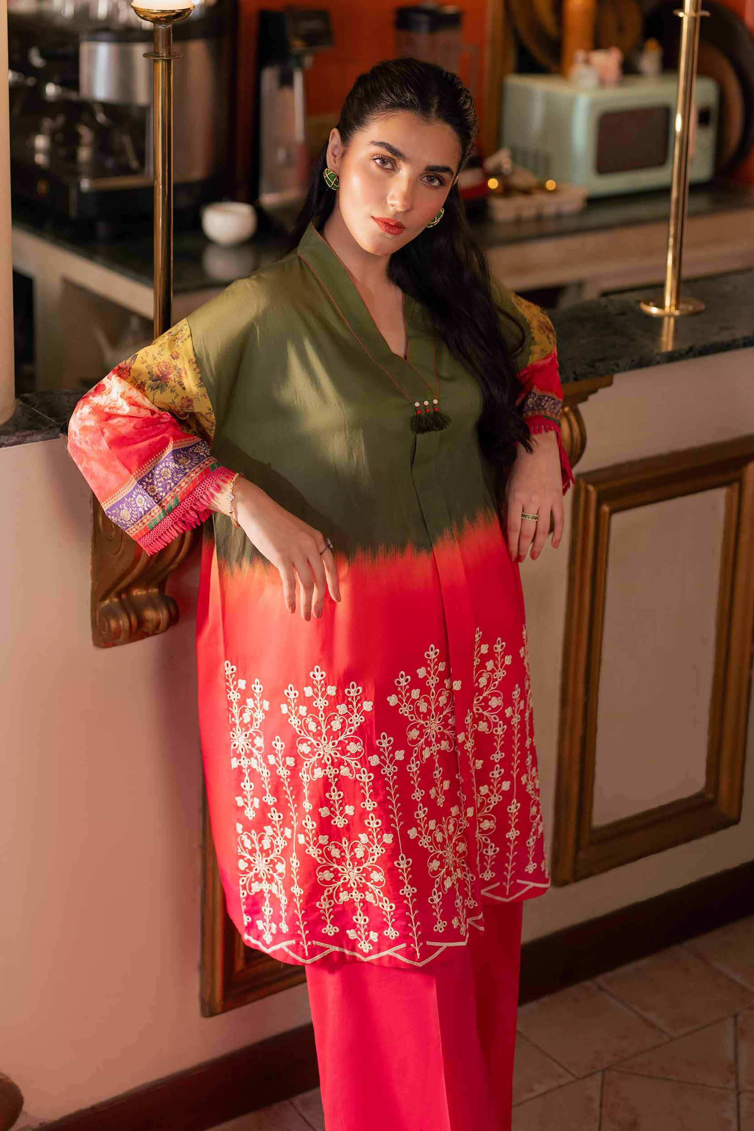 2 Piece - Digital Printed Embroidered Suit - 42501150