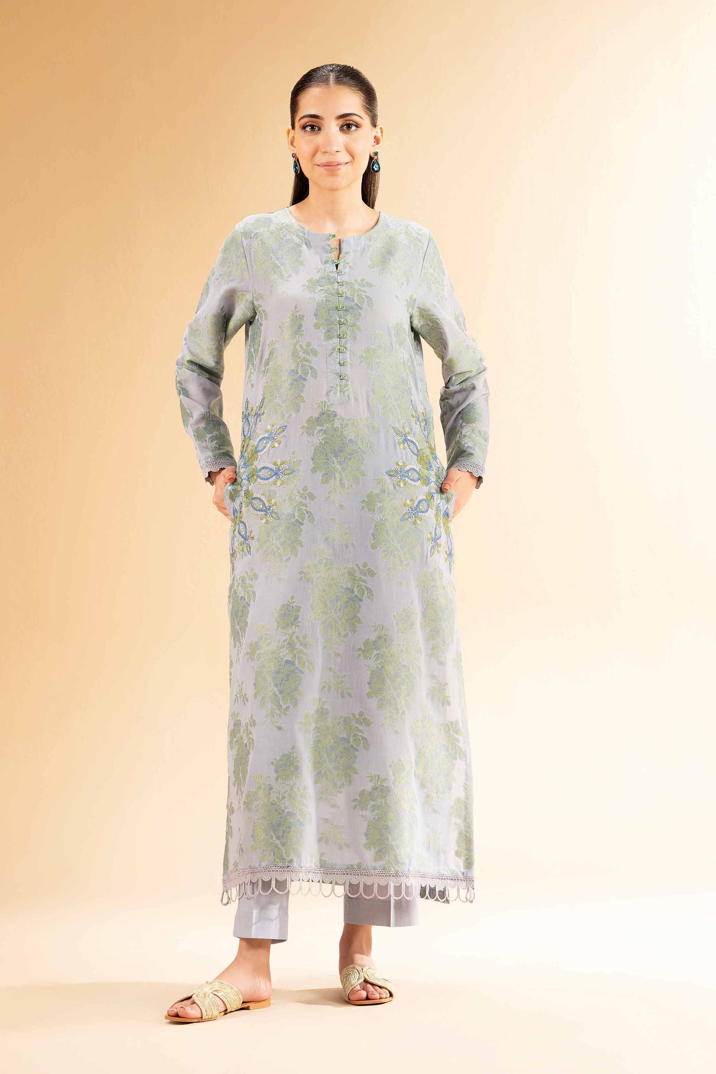 2 Piece - Jacquard Embroidered Suit - 42501287