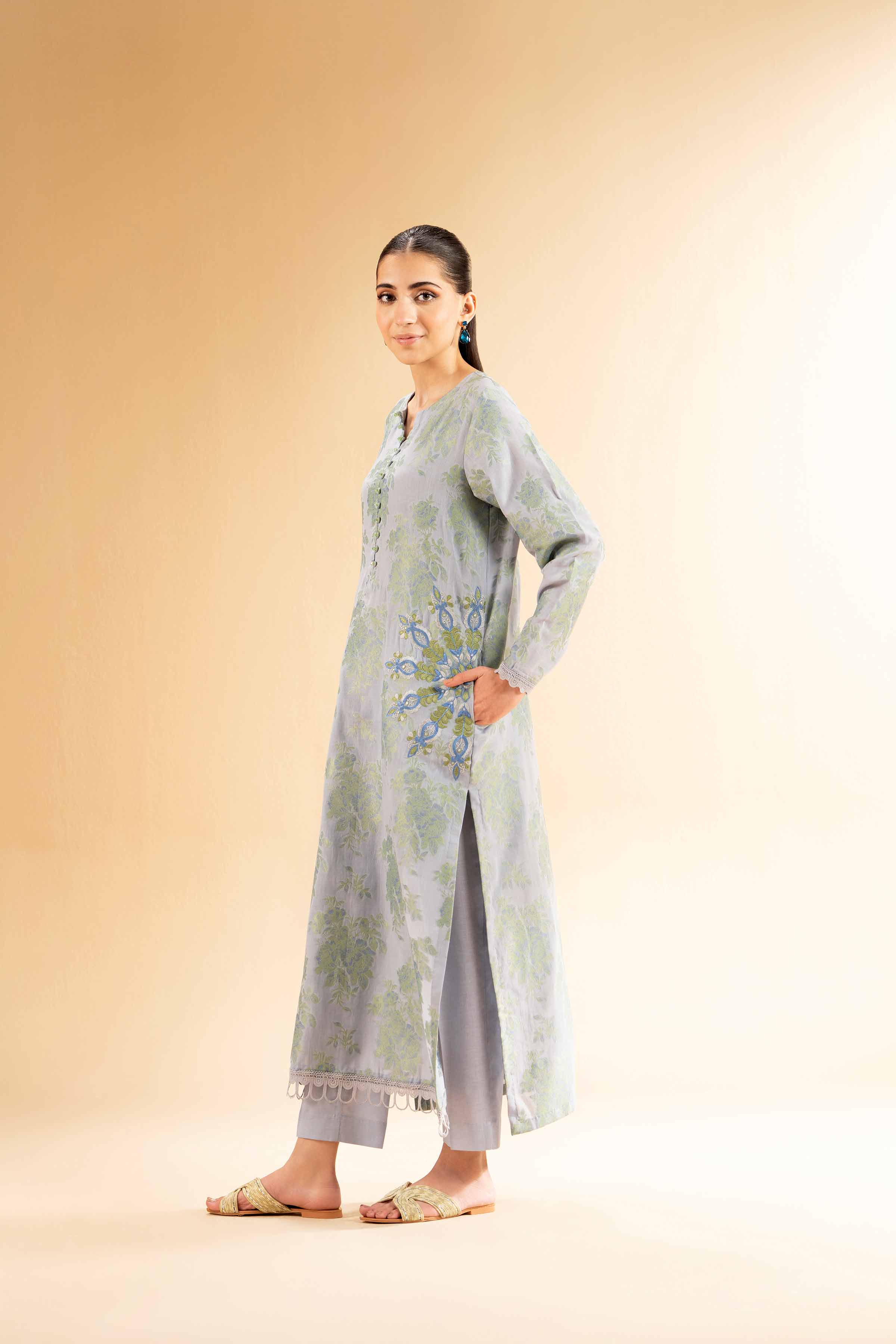 2 Piece - Jacquard Embroidered Suit - 42501287