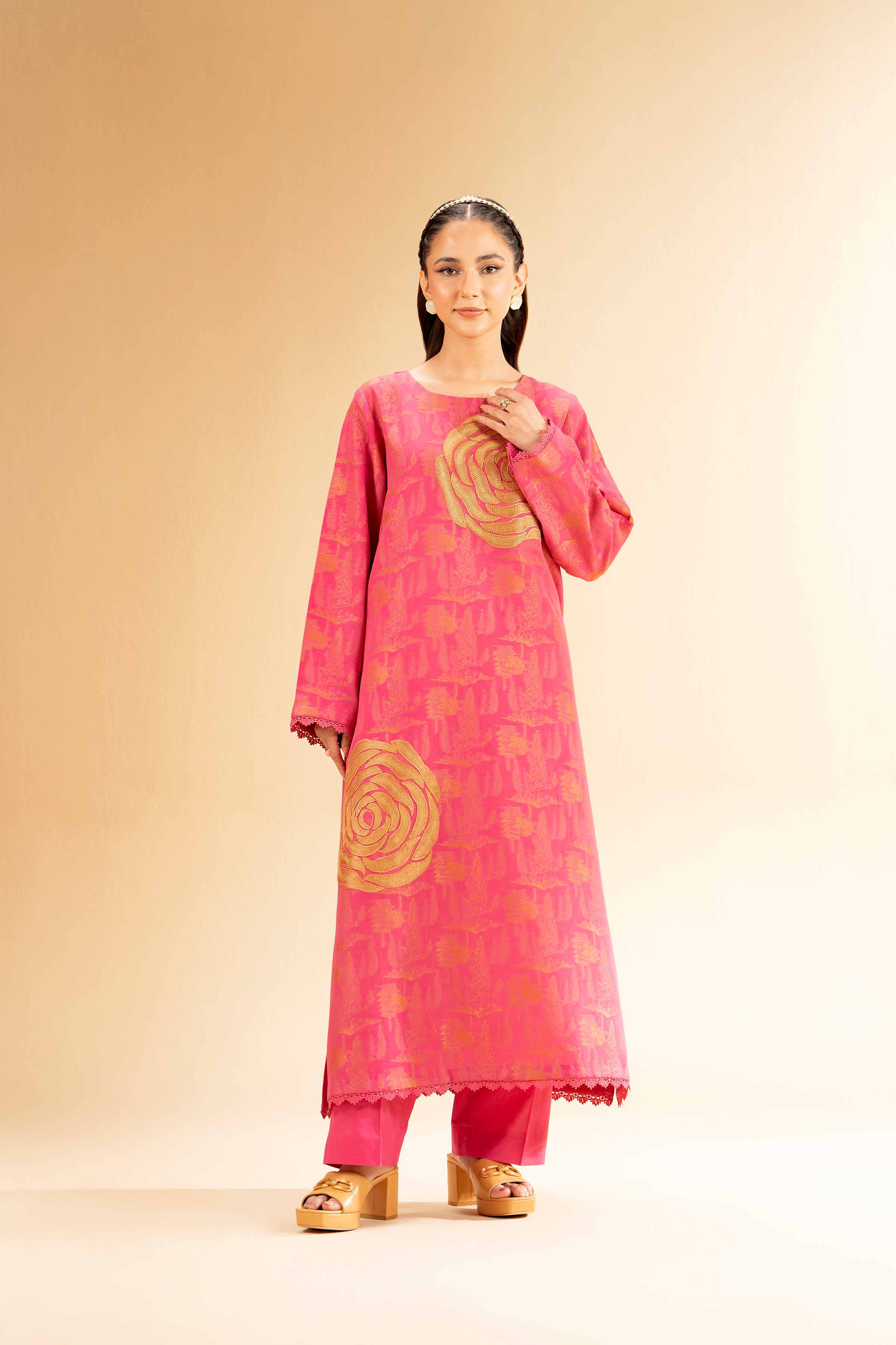 2 Piece - Jacquard Embroidered Suit - 42501290