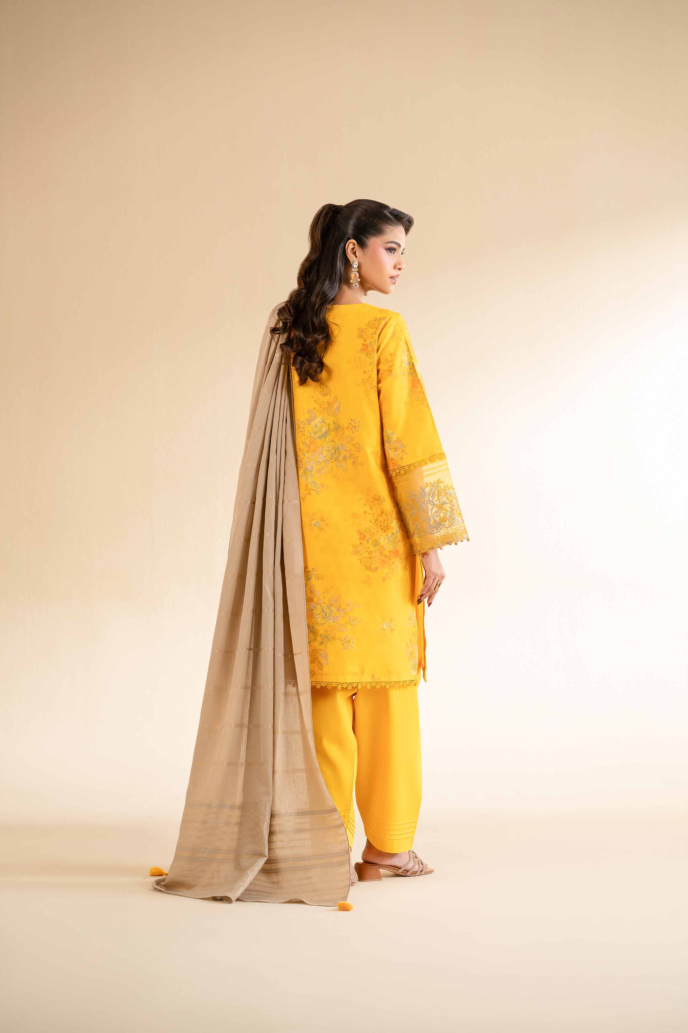 3 Piece - Digital Printed Jacquard Embroidered Suit - 42501300