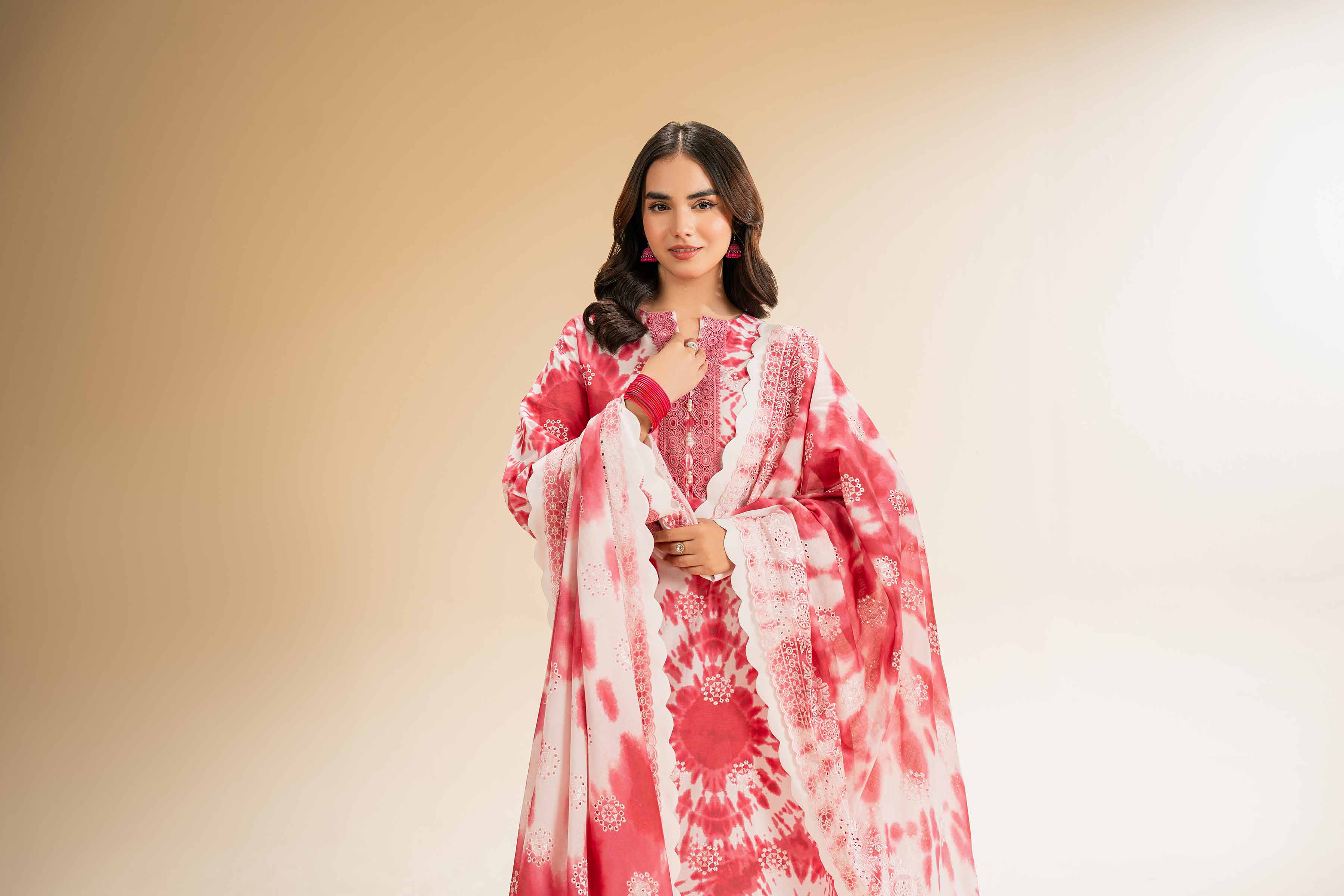 3 Piece - Digital Printed Embroidered Suit - 42501337