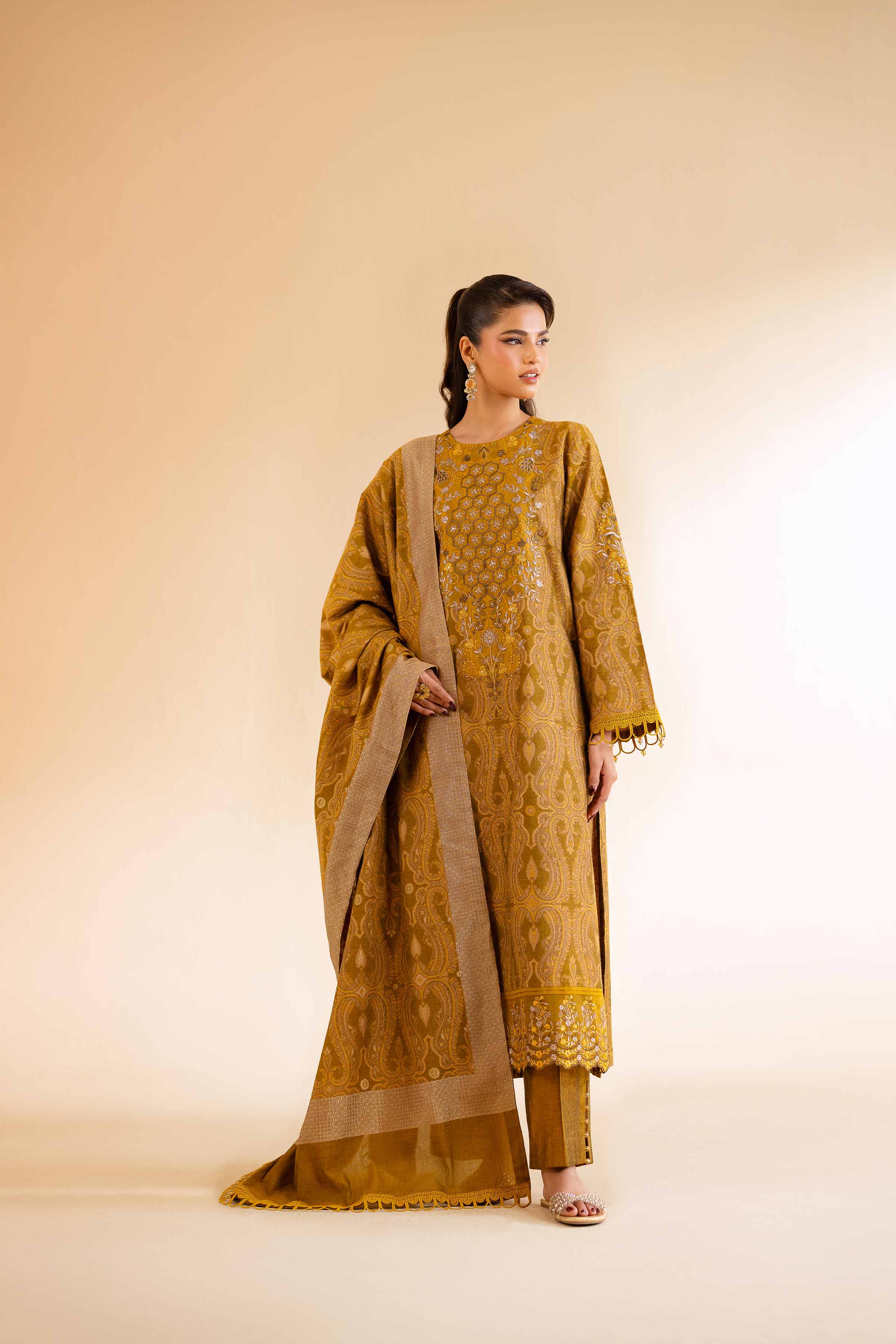 3 Piece - Jacquard Embroidered Suit - 42501401