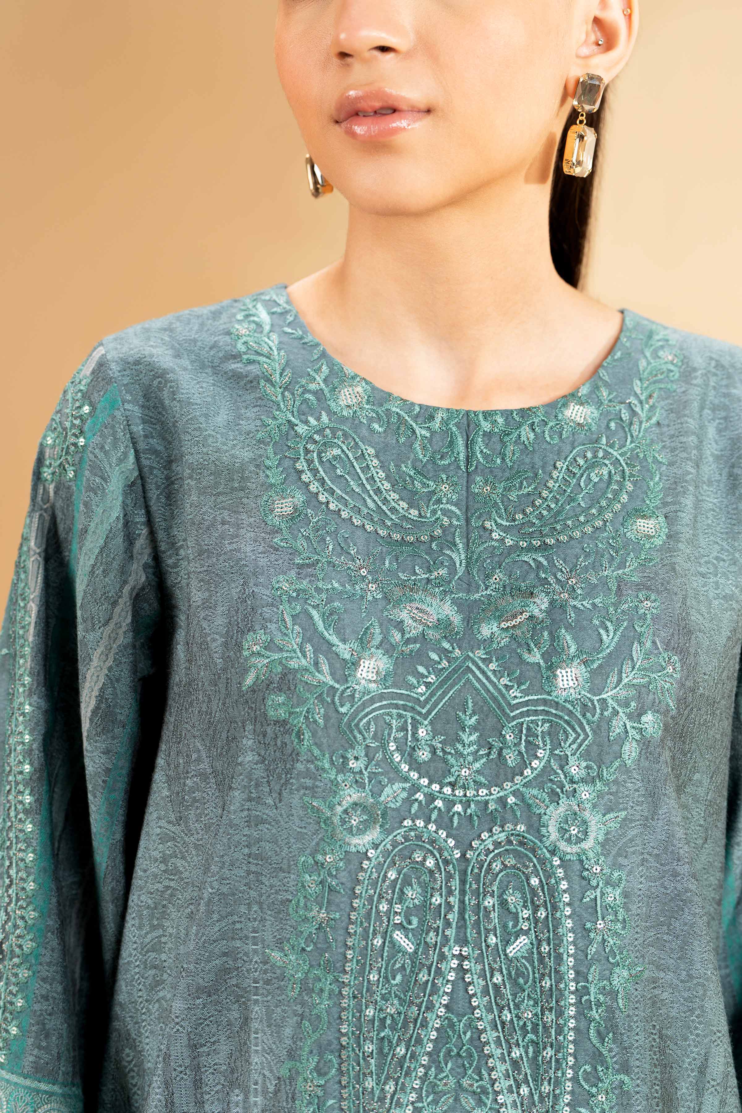 3 Piece - Jacquard Embroidered Suit - 42501405