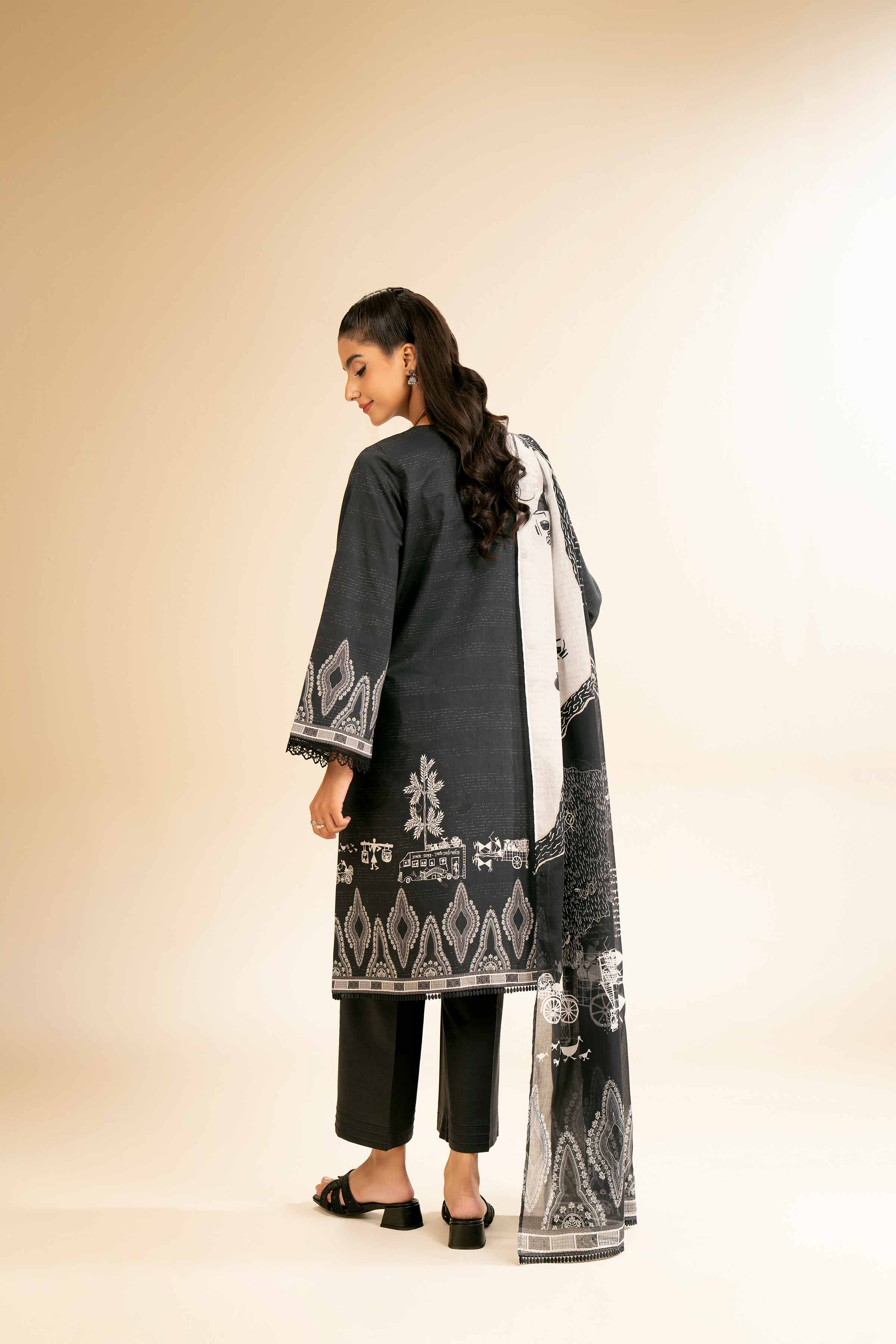 3 Piece - Digital Printed Embroidered Suit - 42501435