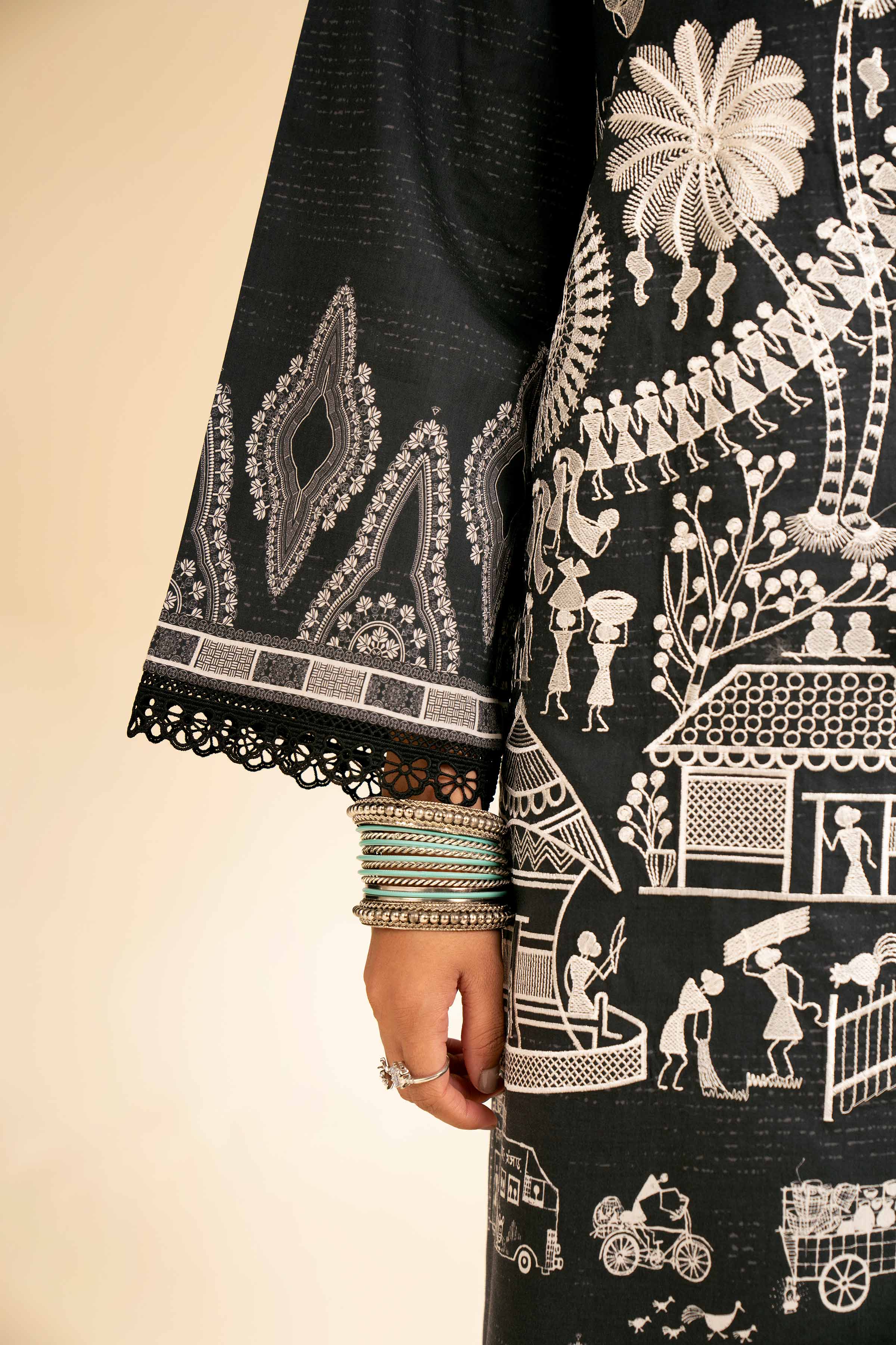 3 Piece - Digital Printed Embroidered Suit - 42501435