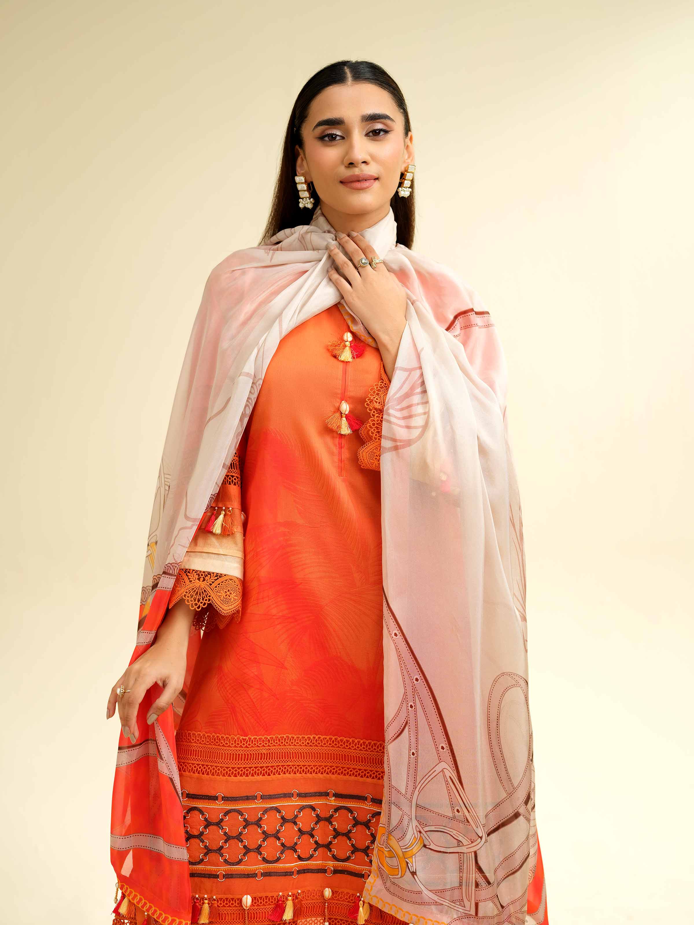 3 Piece - Digital Printed Embroidered Suit - 42501477
