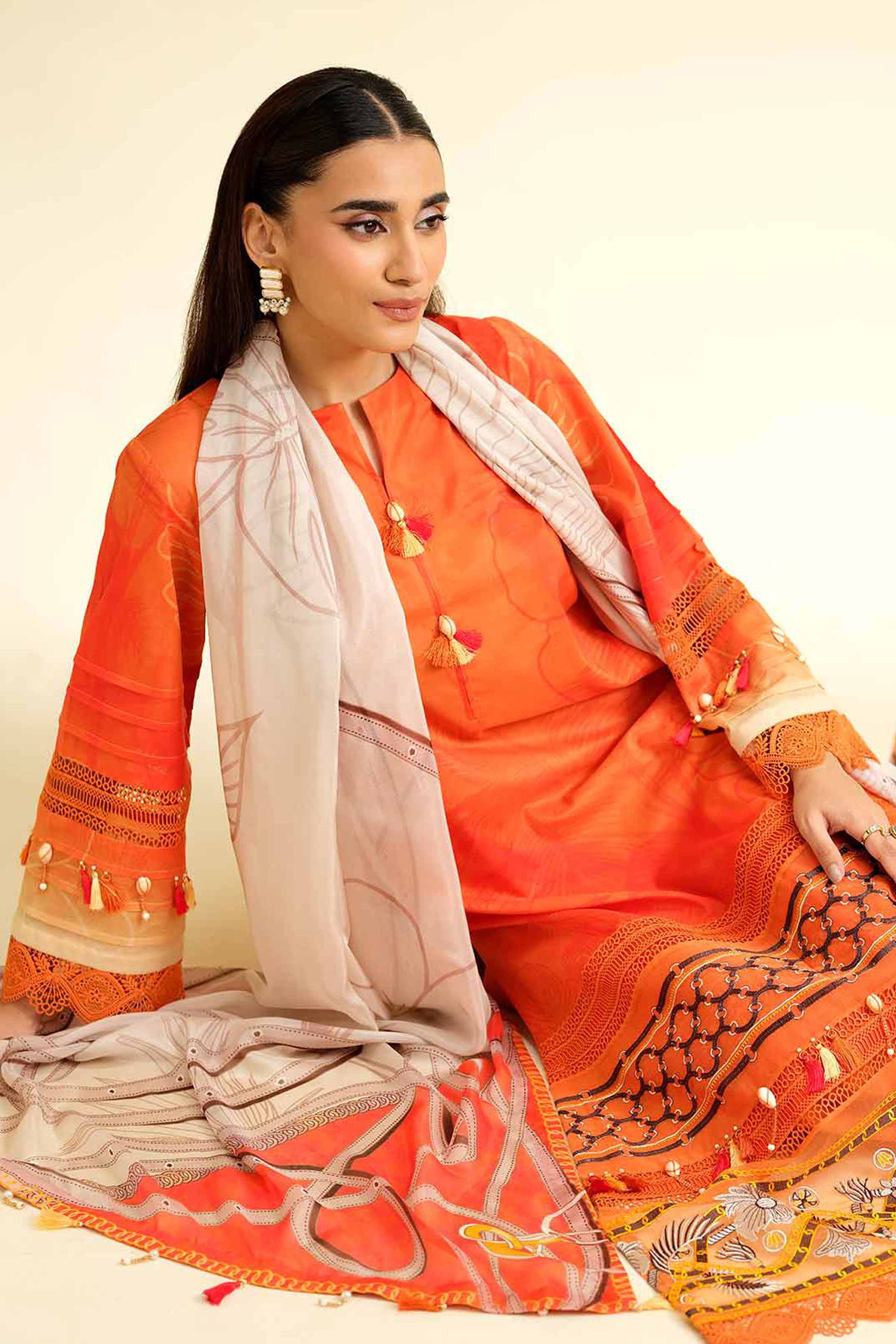 3 Piece - Digital Printed Embroidered Suit - 42501477