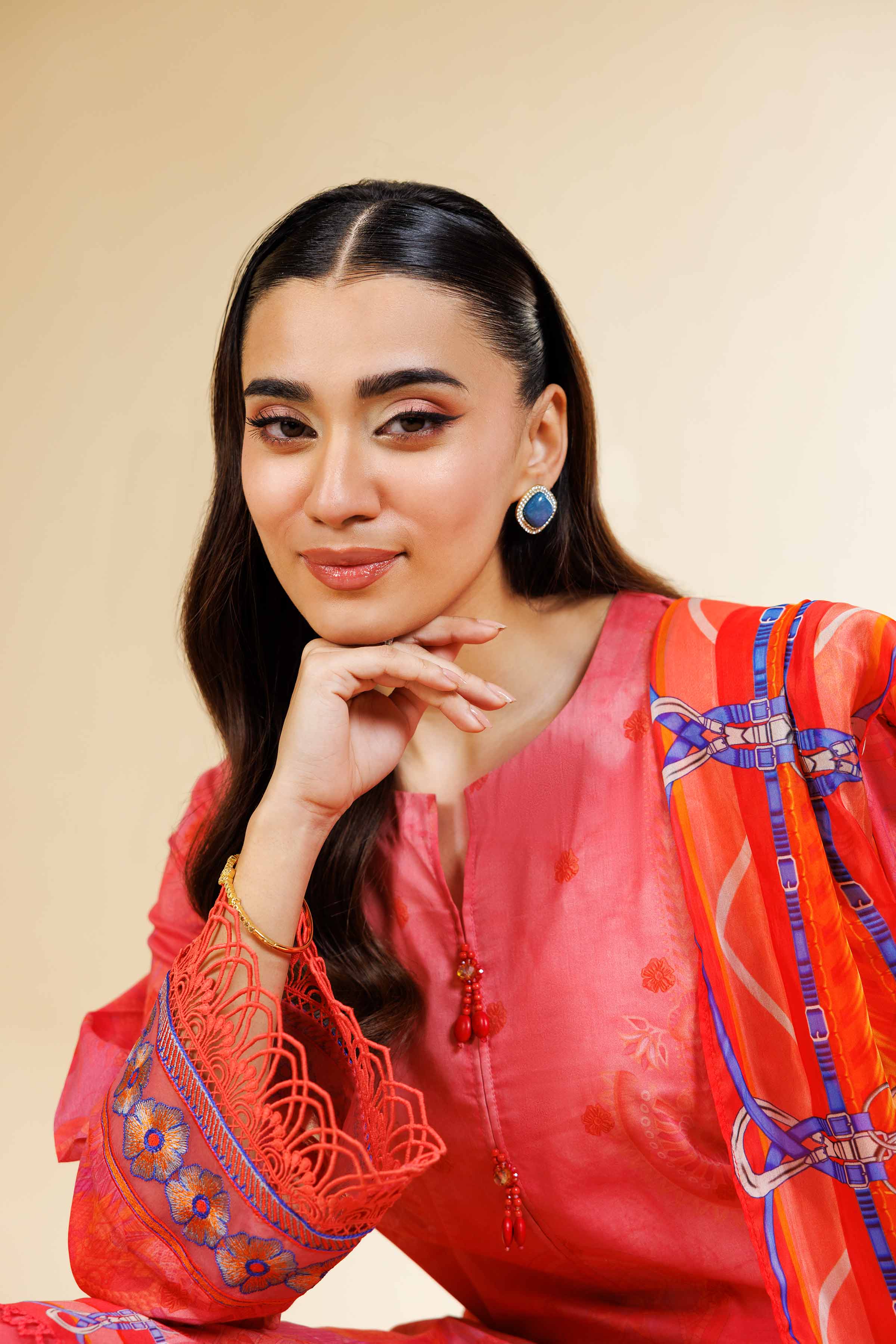 3 Piece - Digital Printed Embroidered Suit - 42501478