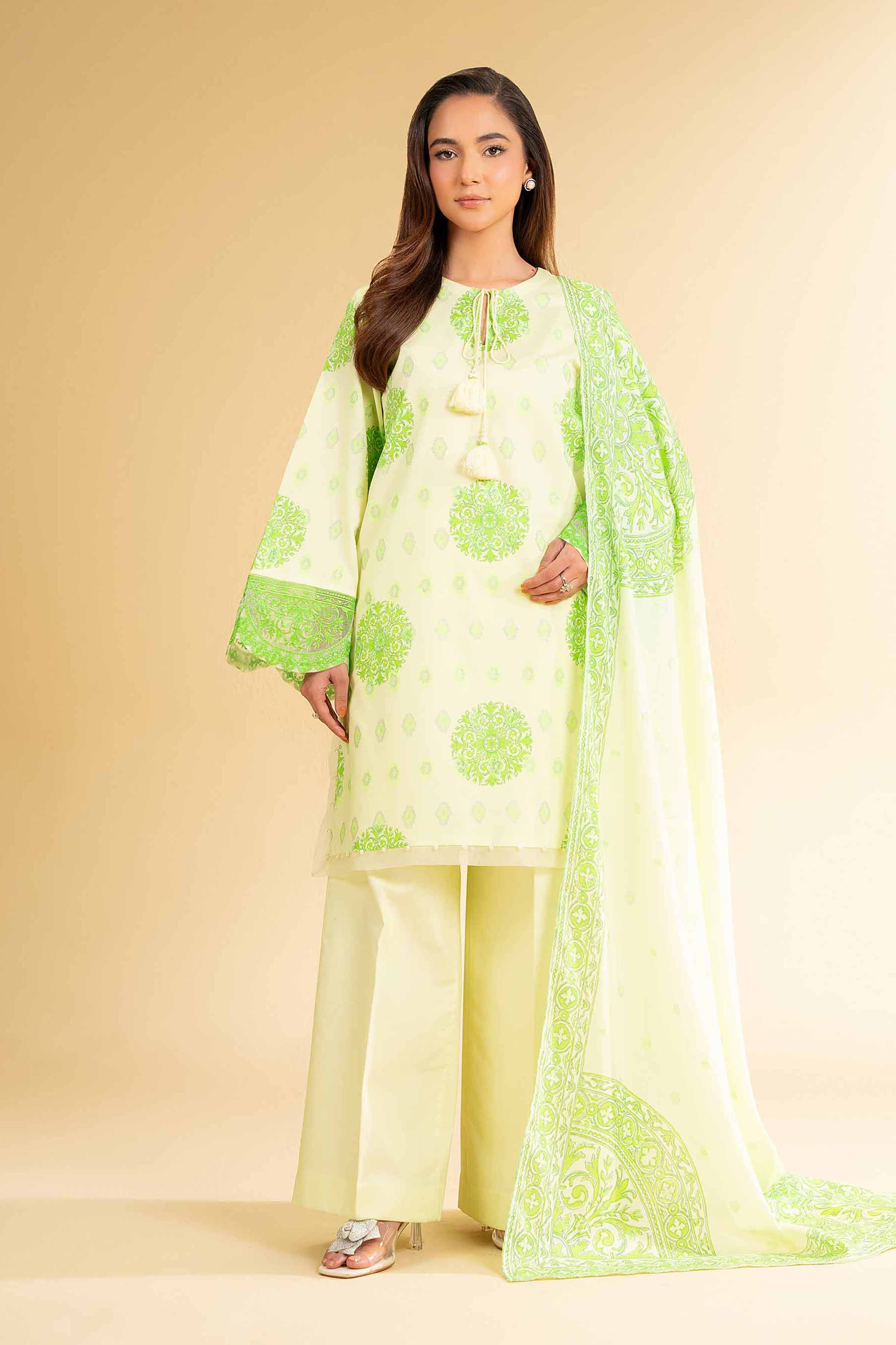 3 Piece - Digital Printed Embroidered Suit - 42501630