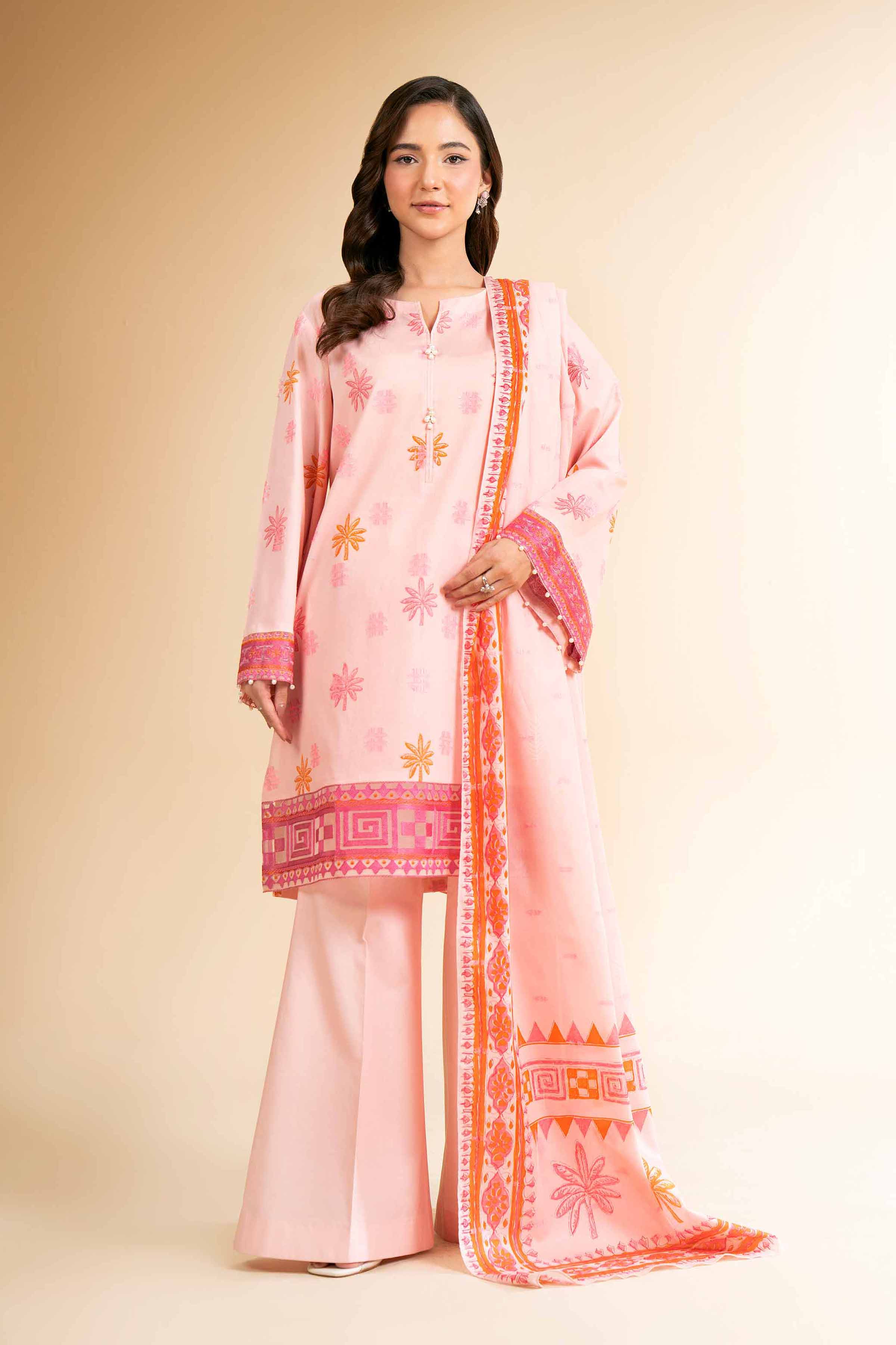 3 Piece - Digital Printed Embroidered Suit - 42501631