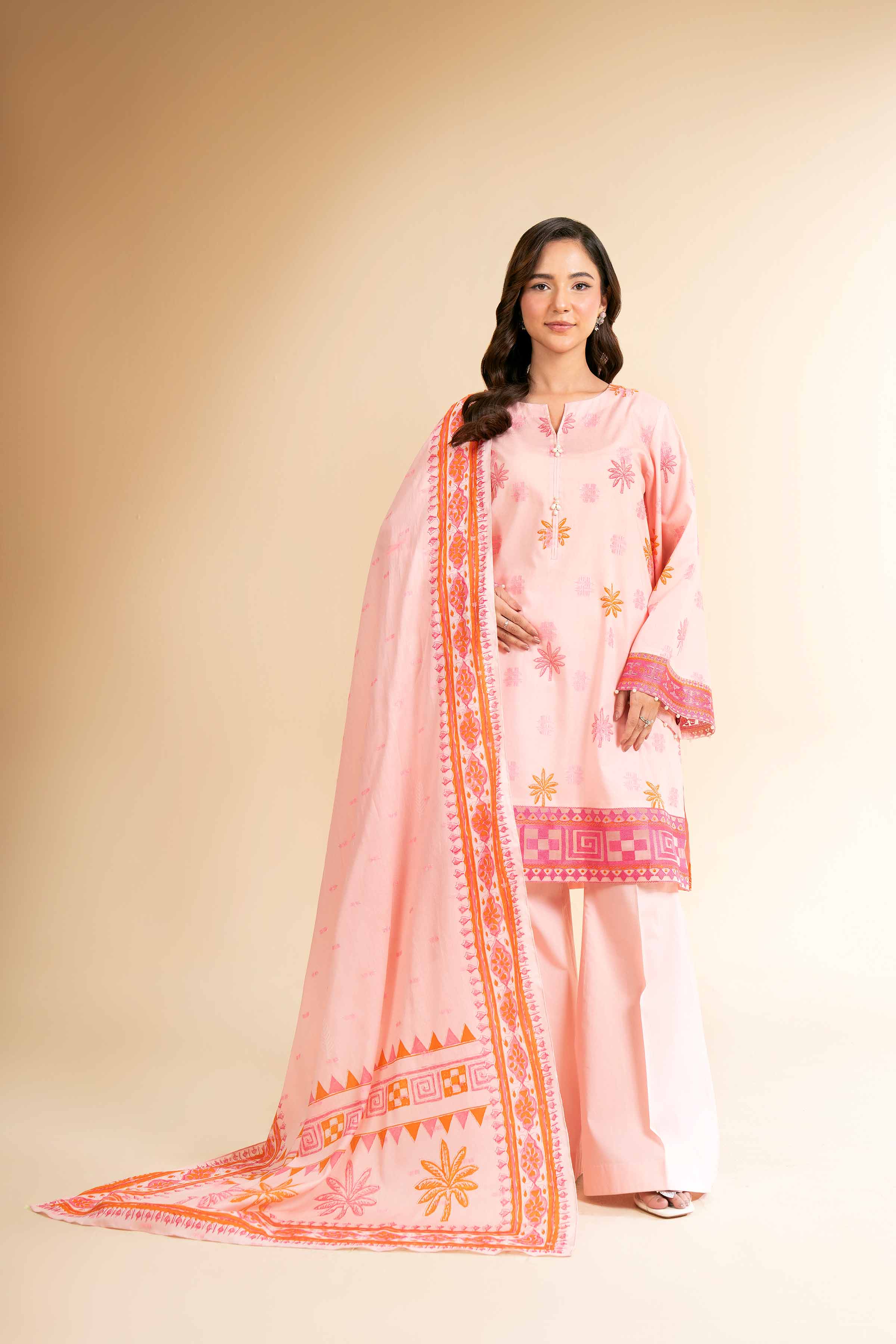 3 Piece - Digital Printed Embroidered Suit - 42501631