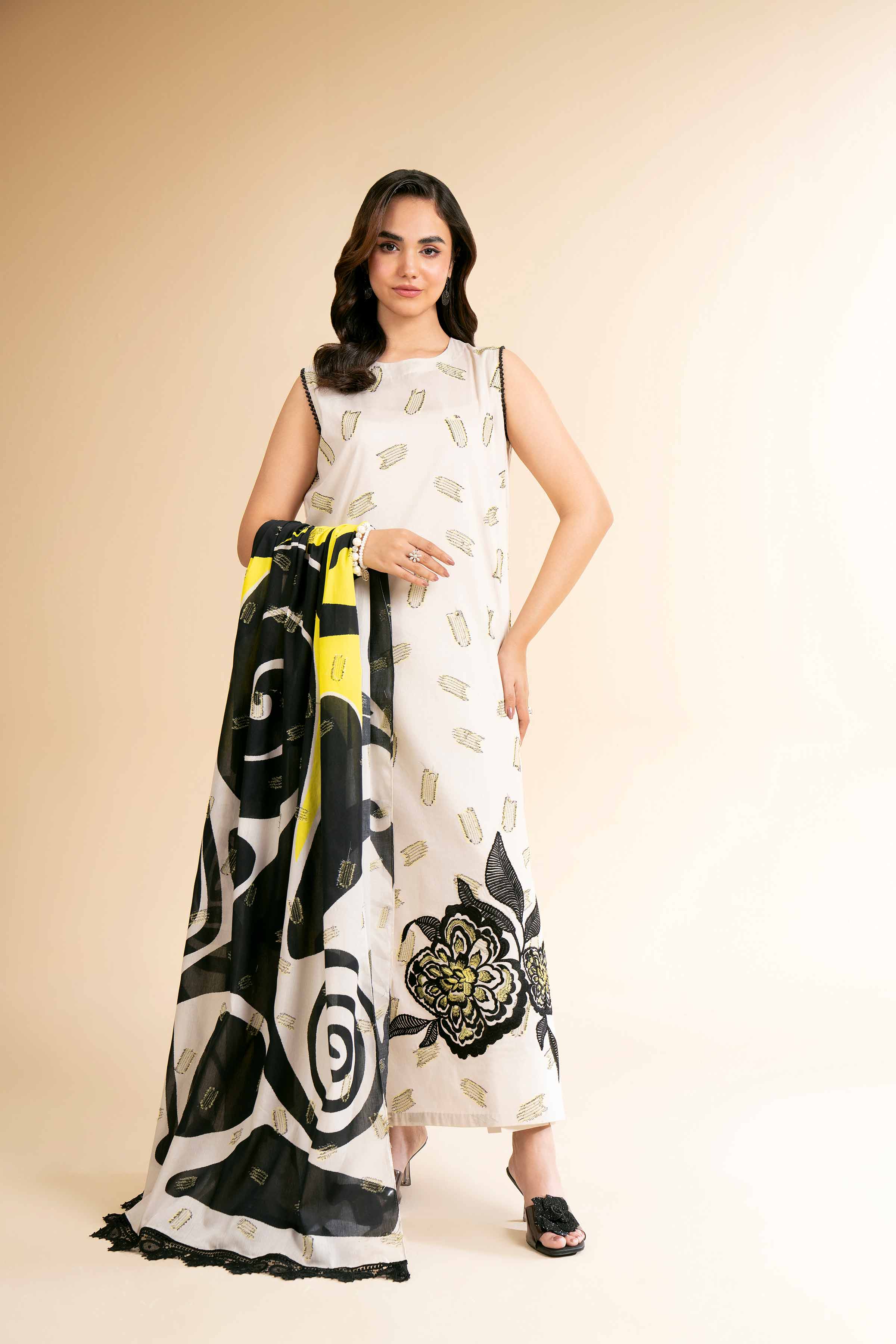 3 Piece - Digital Printed Embroidered Suit - 42501632
