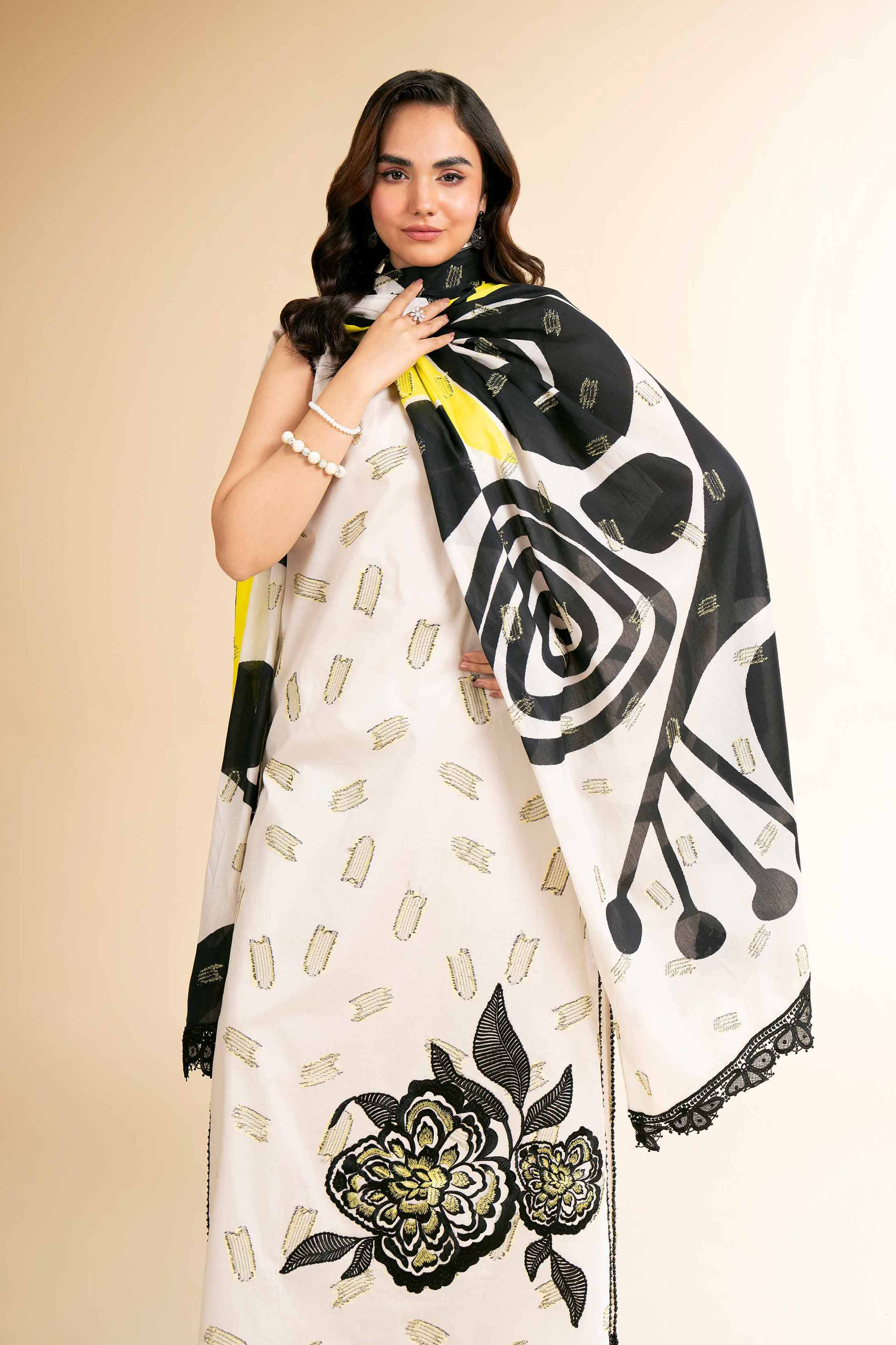 3 Piece - Digital Printed Embroidered Suit - 42501632