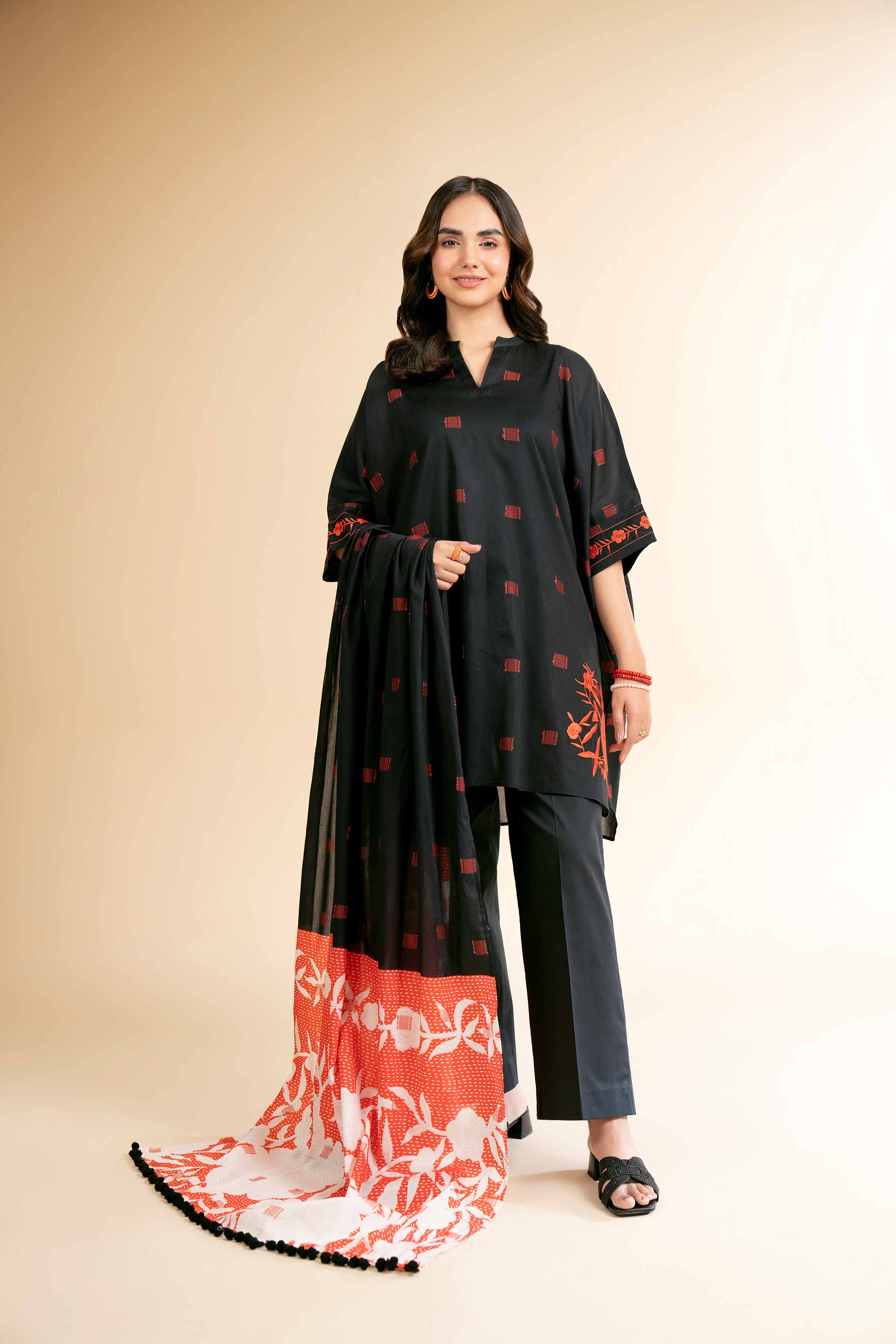 3 Piece - Digital Printed Embroidered Suit - 42501634