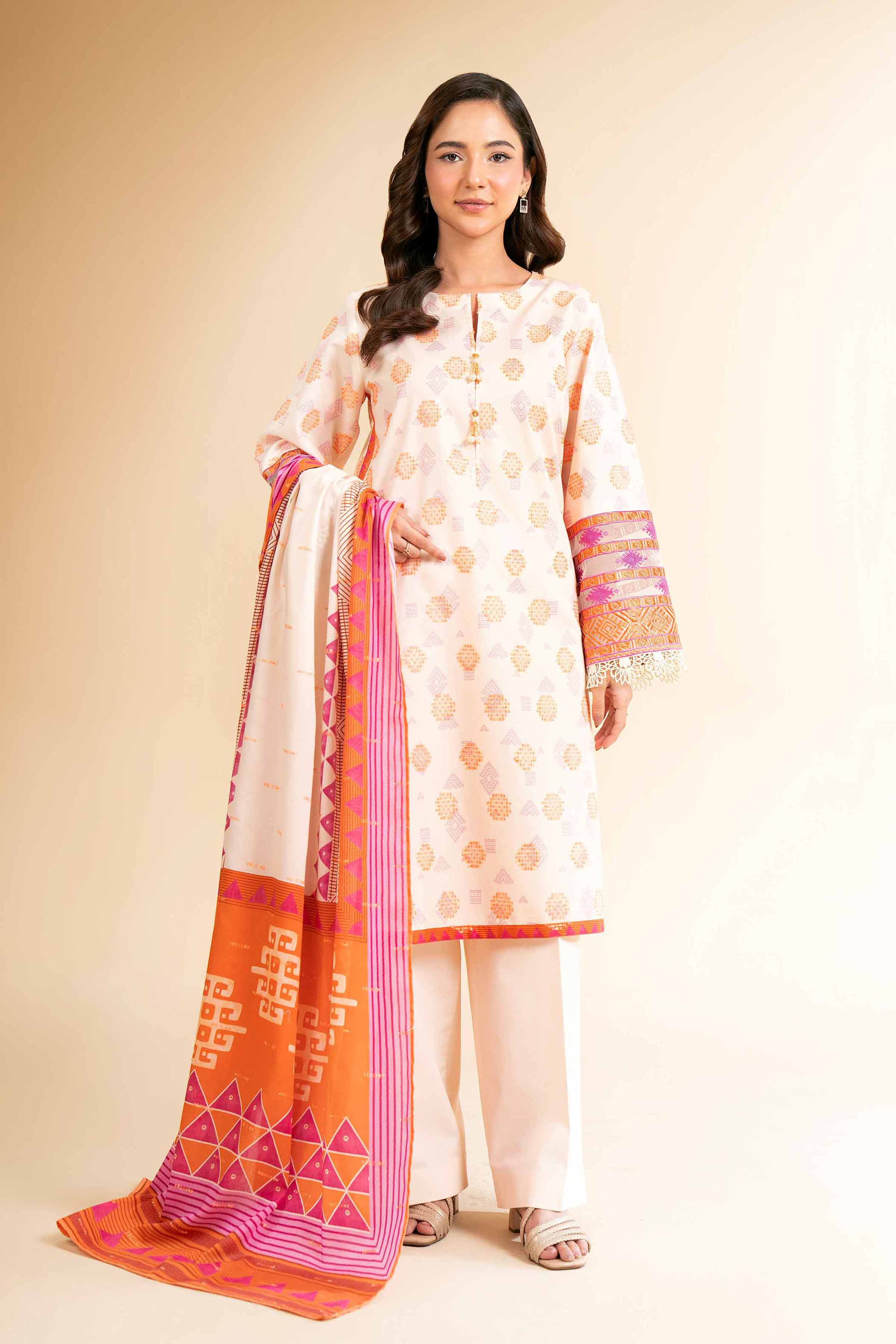 3 Piece - Digital Printed Embroidered Suit - 42501637