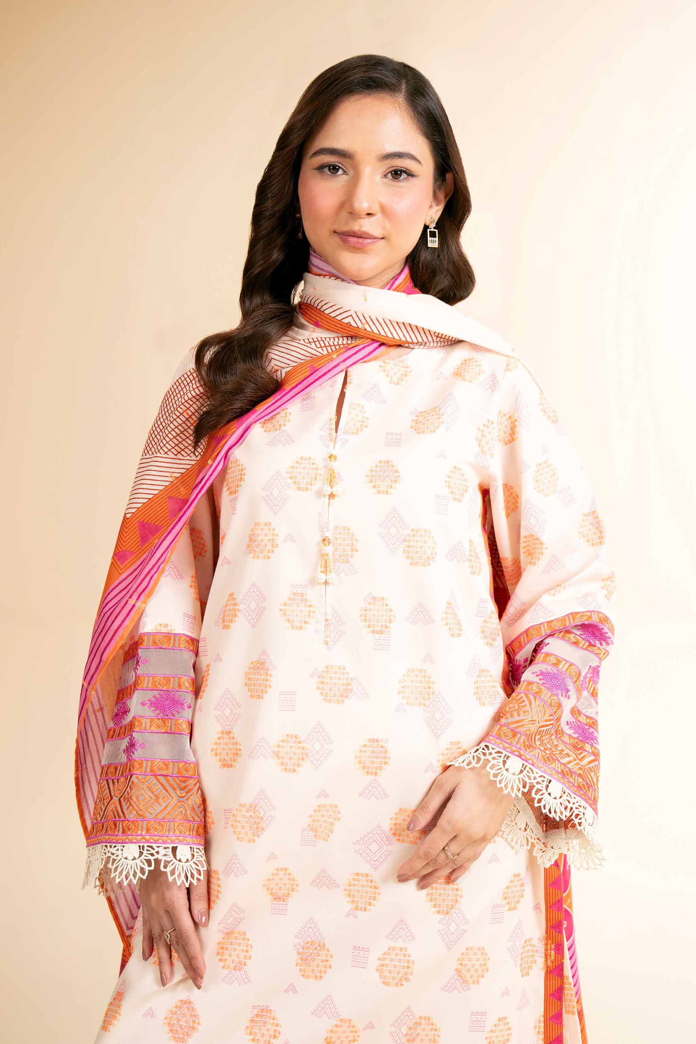 3 Piece - Digital Printed Embroidered Suit - 42501637
