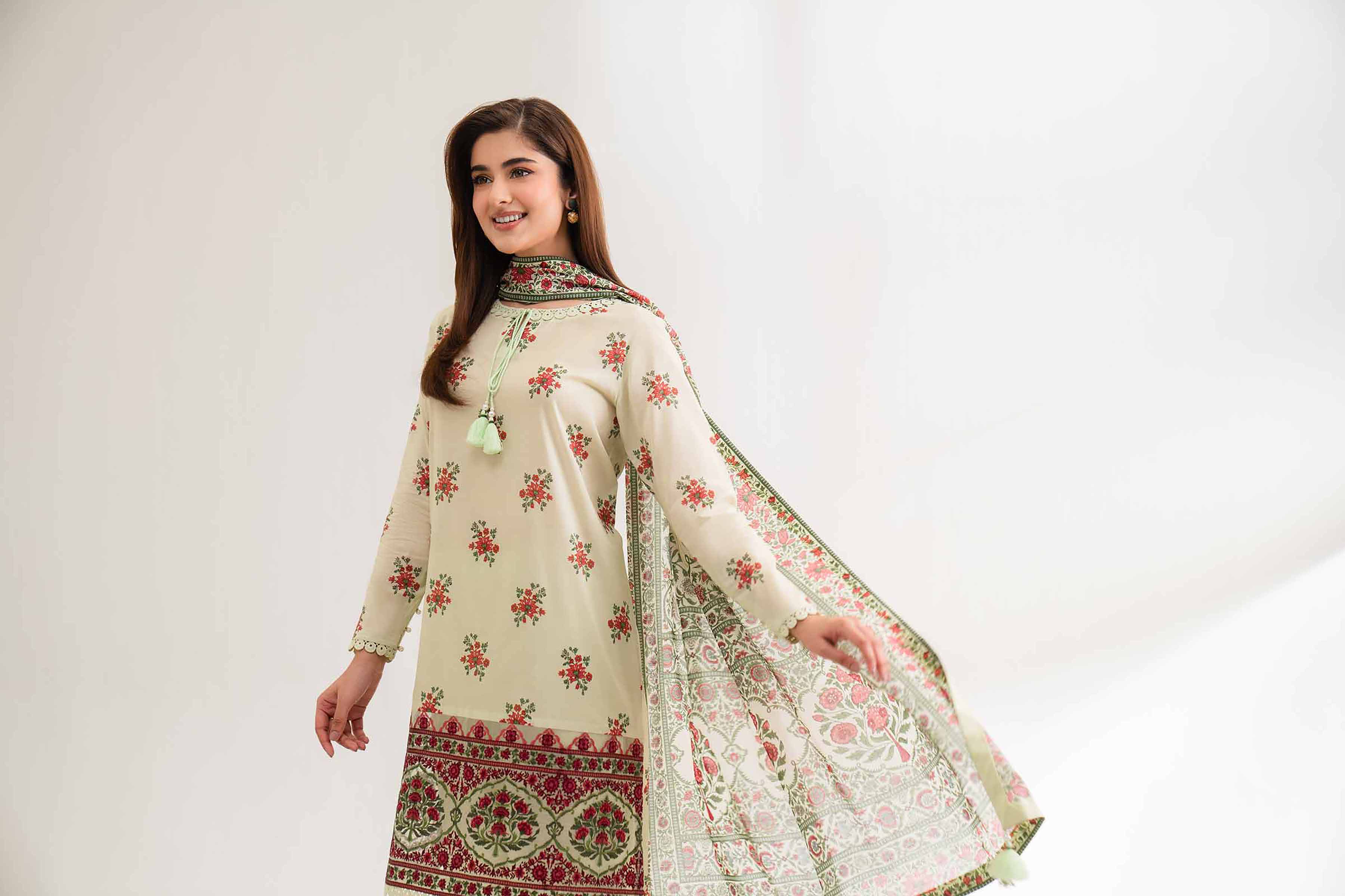 2 Piece - Digital Printed Embroidered Suit - 42501762