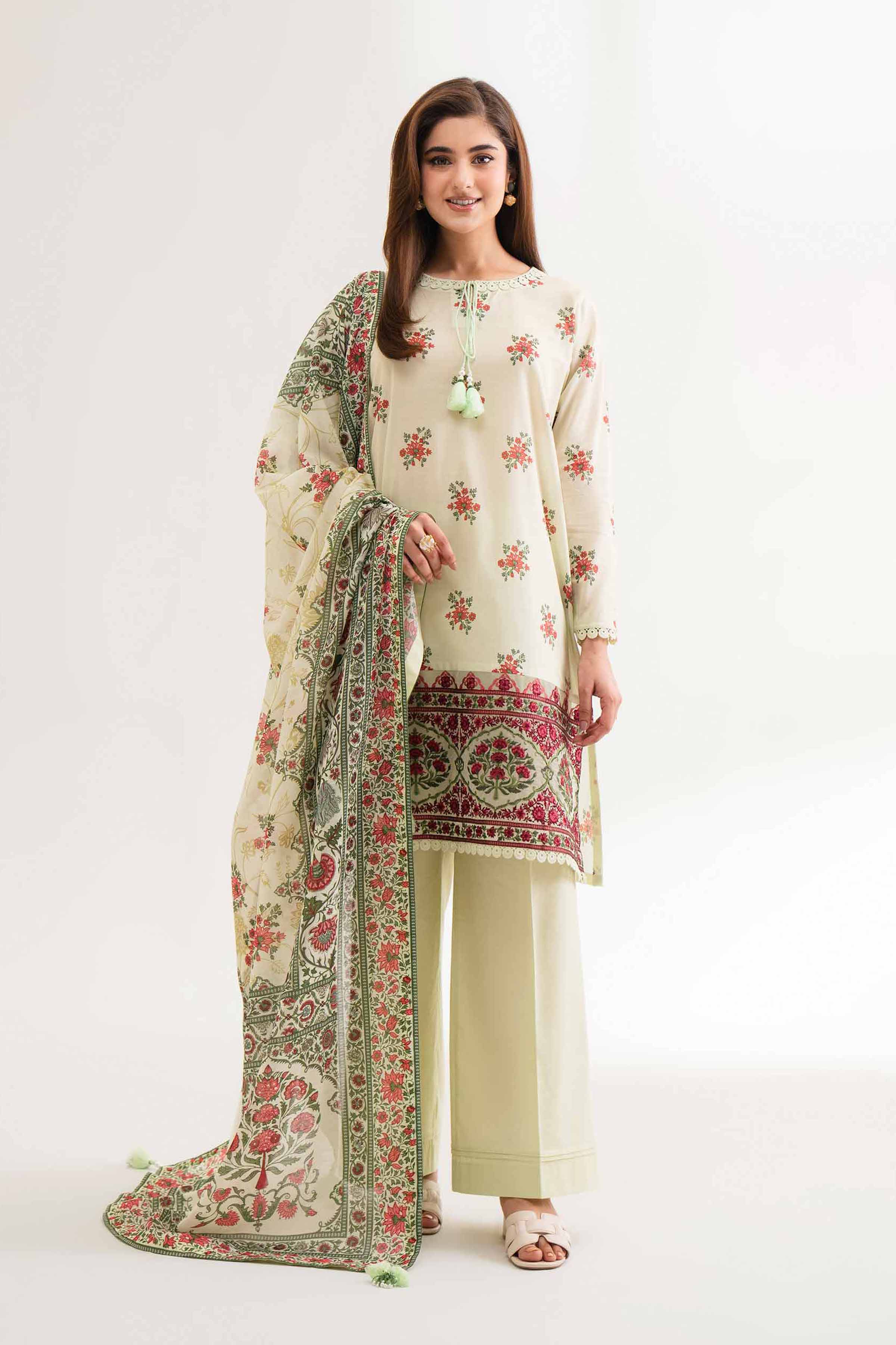 2 Piece - Digital Printed Embroidered Suit - 42501762