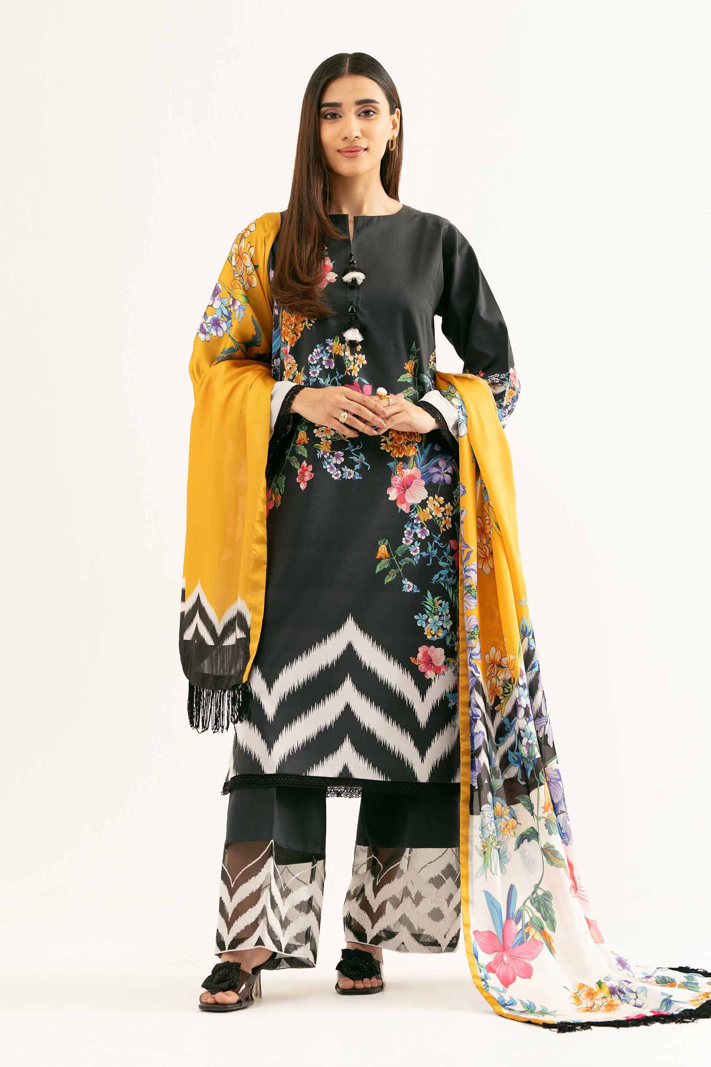 3 Piece - Digital Printed Embroidered Suit - 42501839