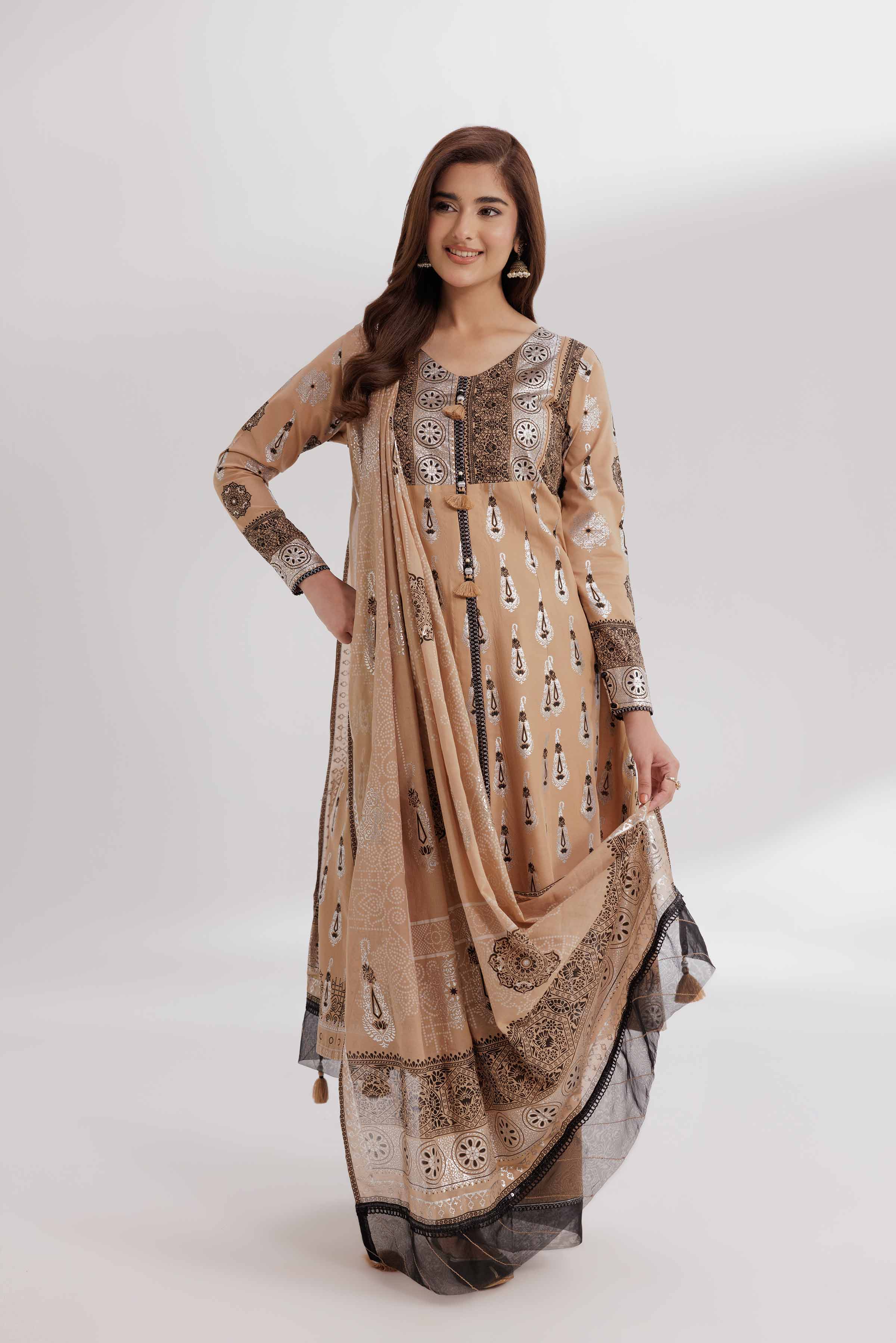 3 Piece - Foil Printed Suit - 42501903