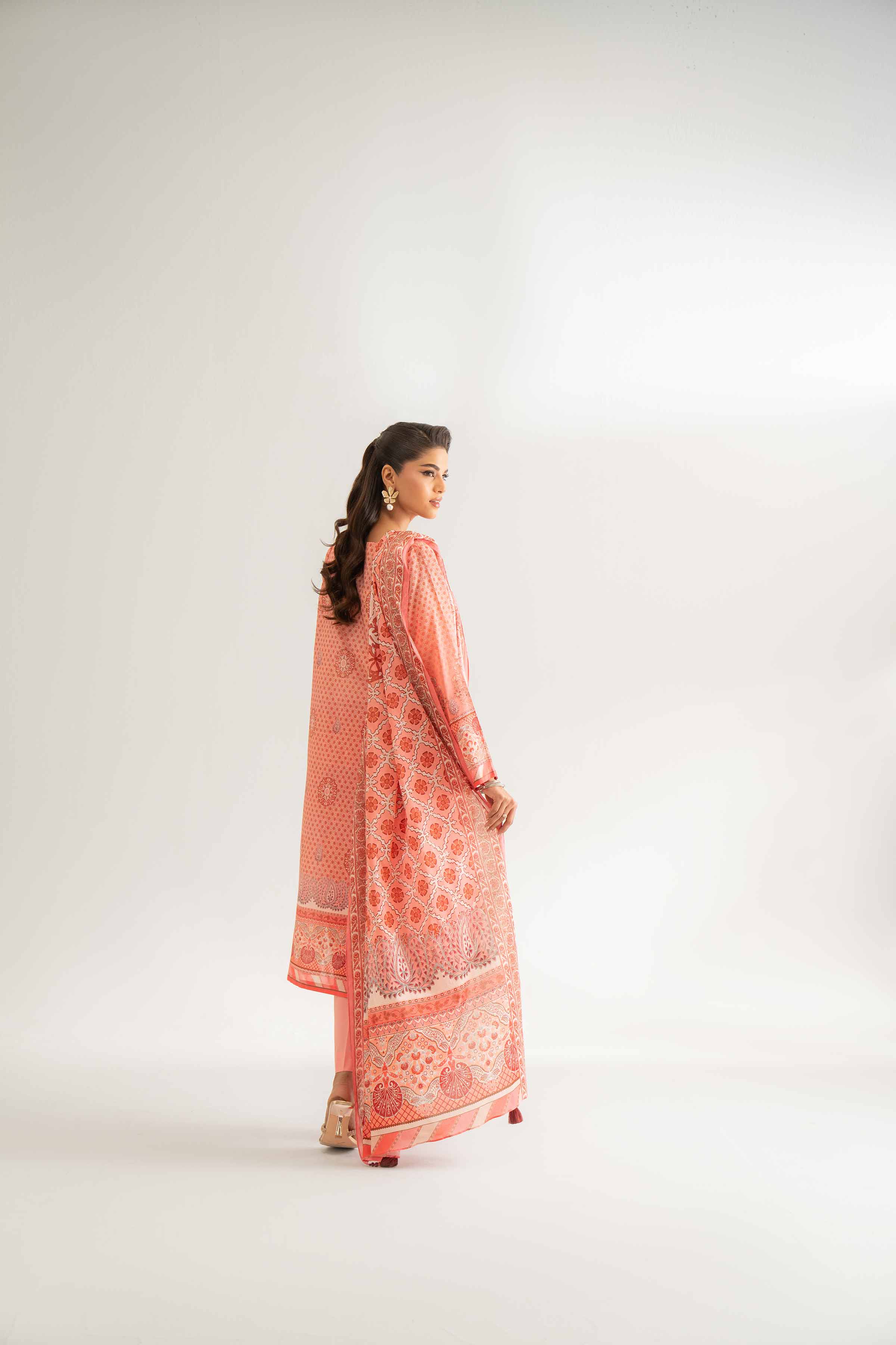 NISHATUAE - Coral Printed Lawn 3-piece Unstitched Suit