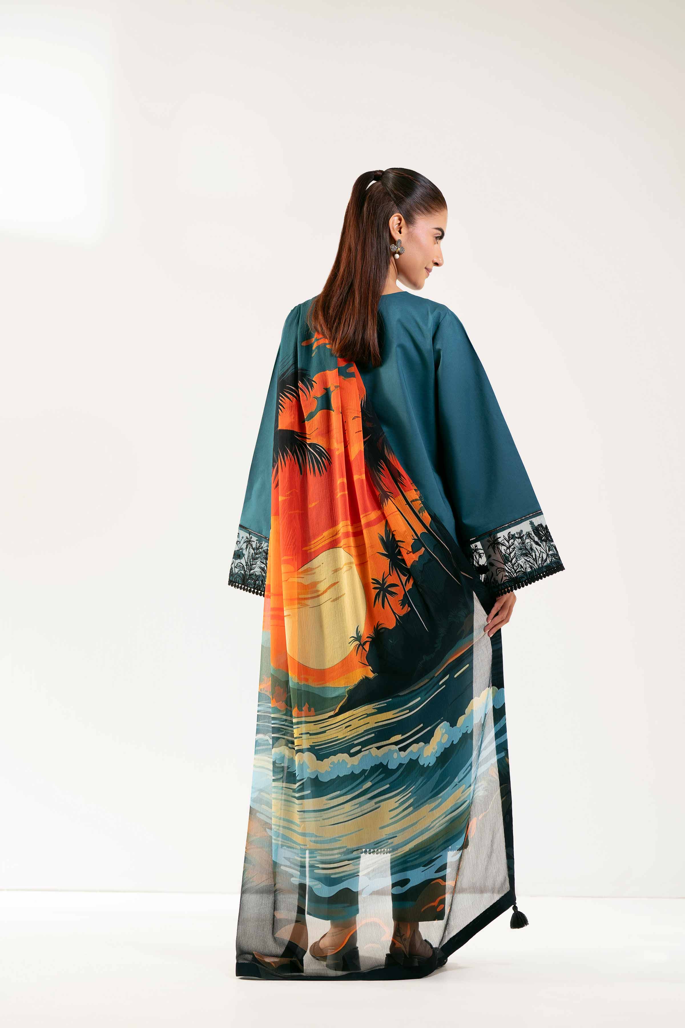 3 Piece - Digital Printed Embroidered Suit - 42501987